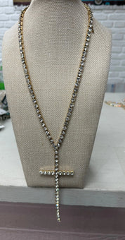 ATG Long Stone Cross Necklace on Simply Obsessed