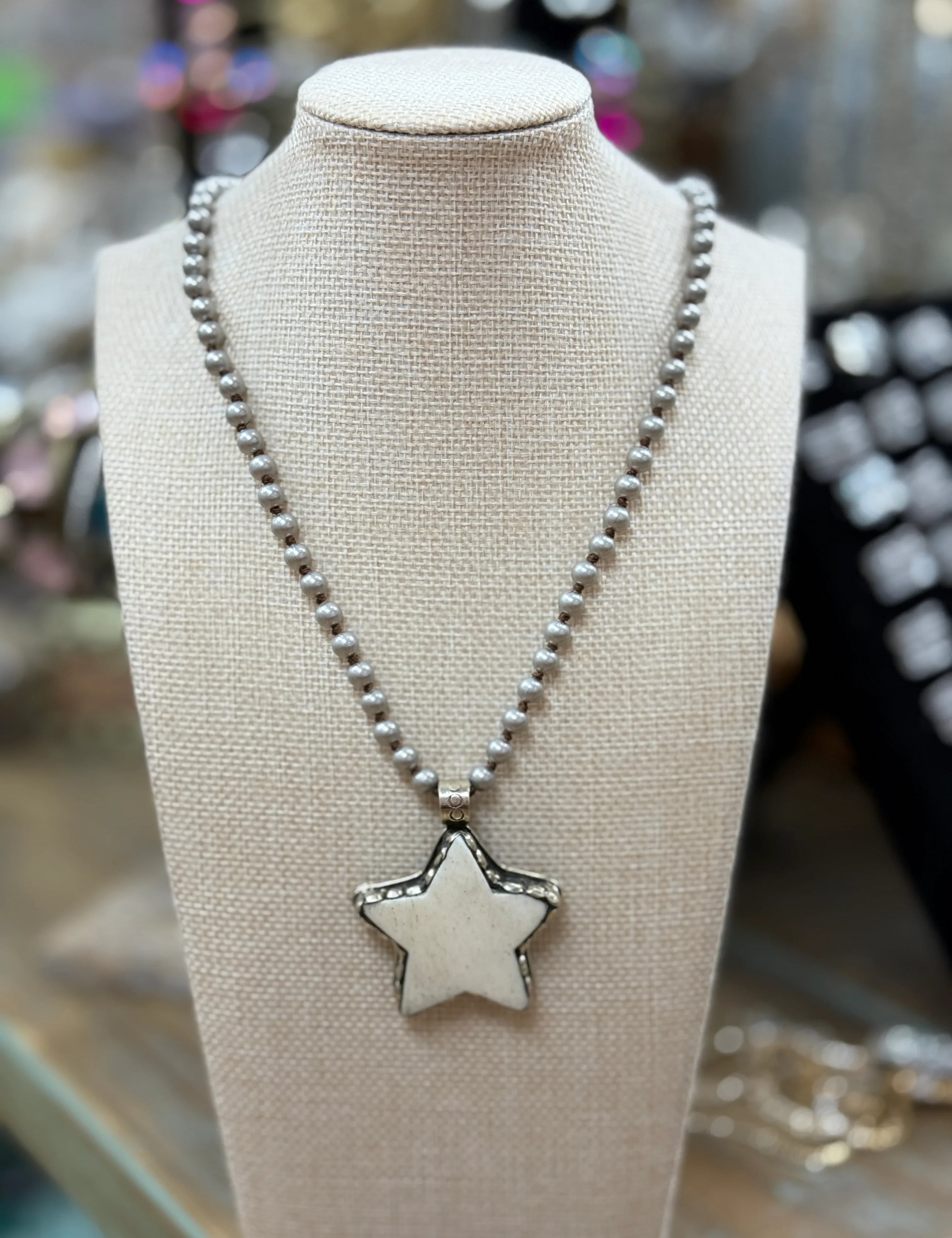ATG Mini Navajo Pearl Bone Star Necklace on Simply Obsessed