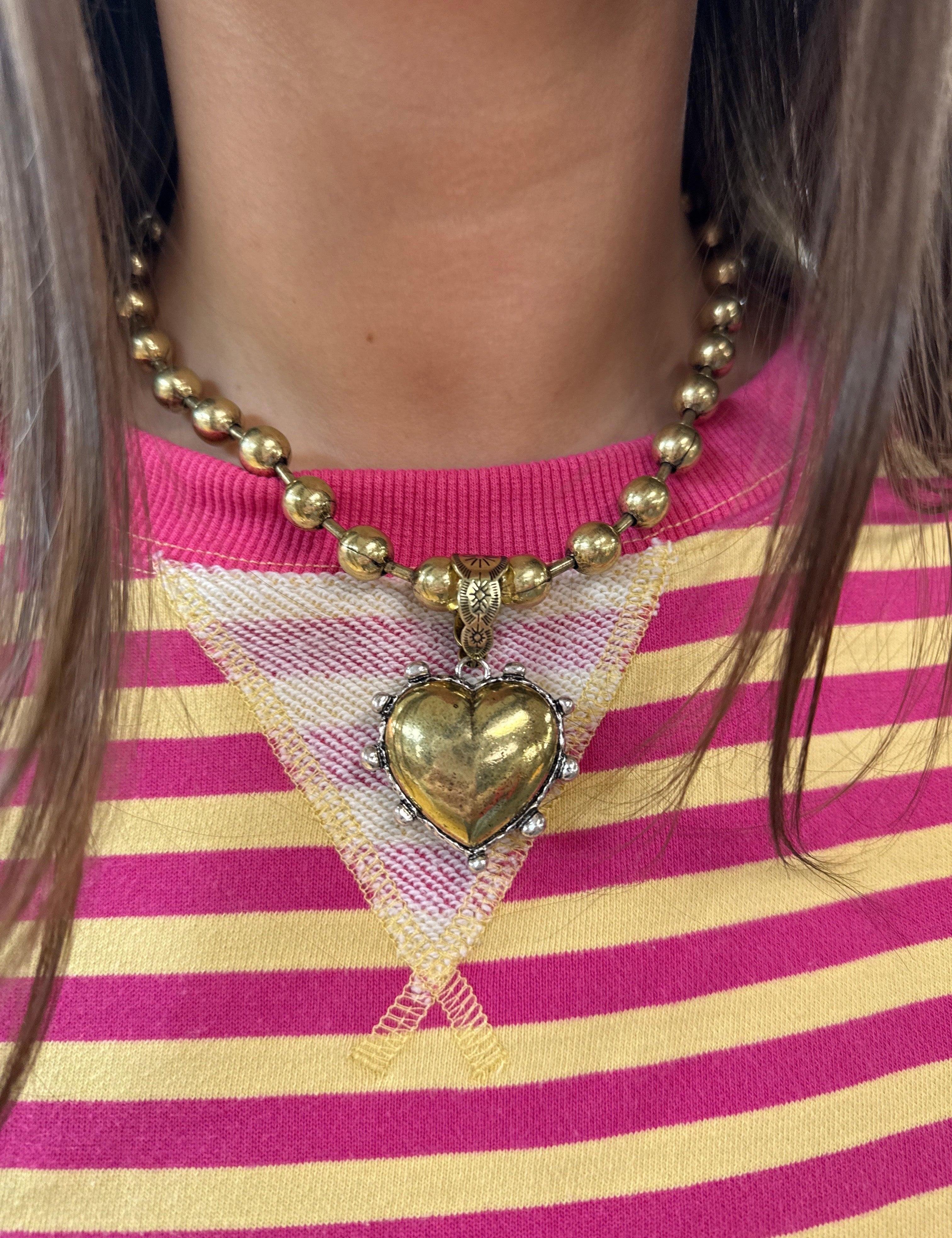 ATG Mixed Metal Heart Necklace on Simply Obsessed