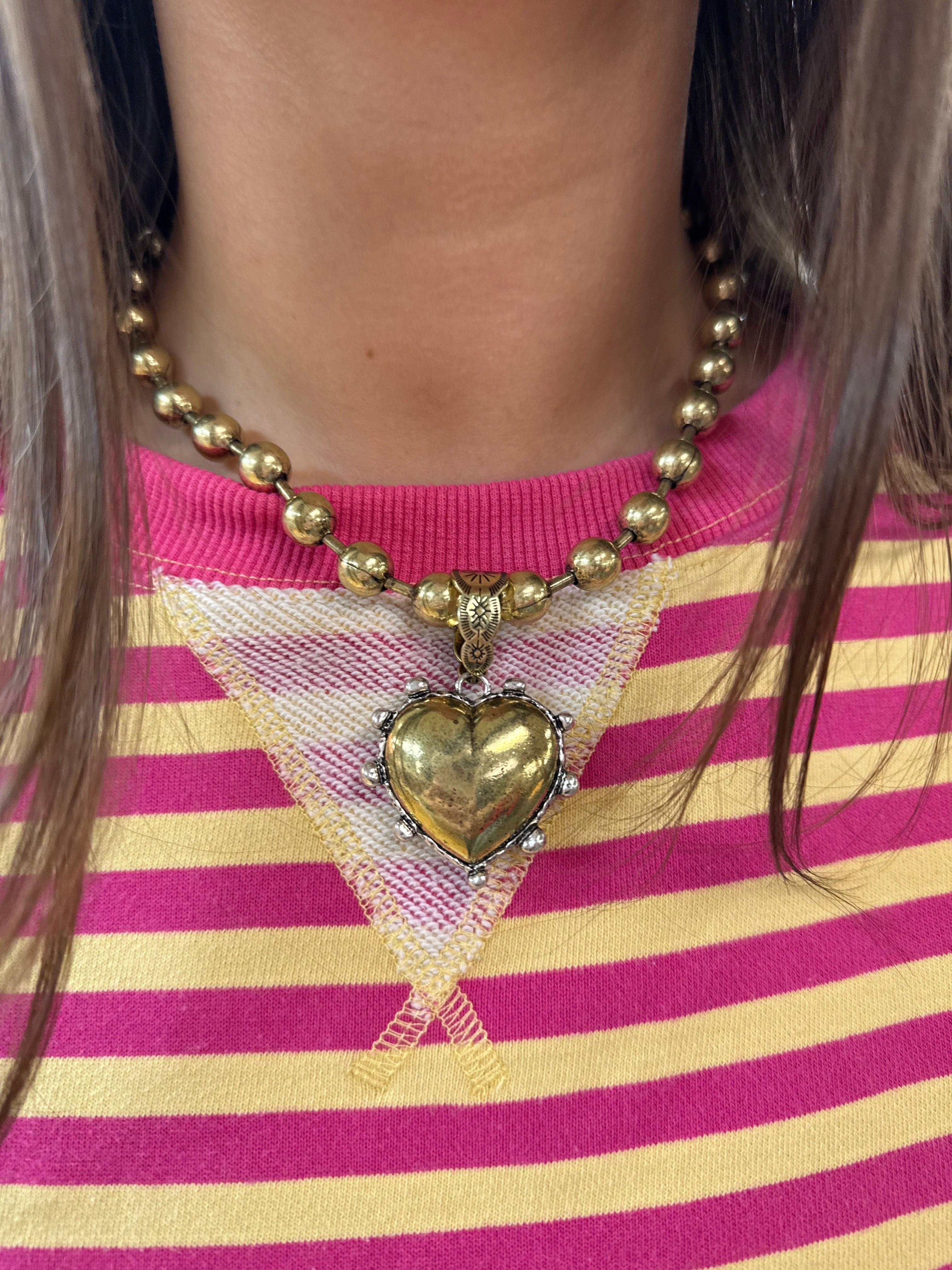 ATG Mixed Metal Heart Necklace on Simply Obsessed