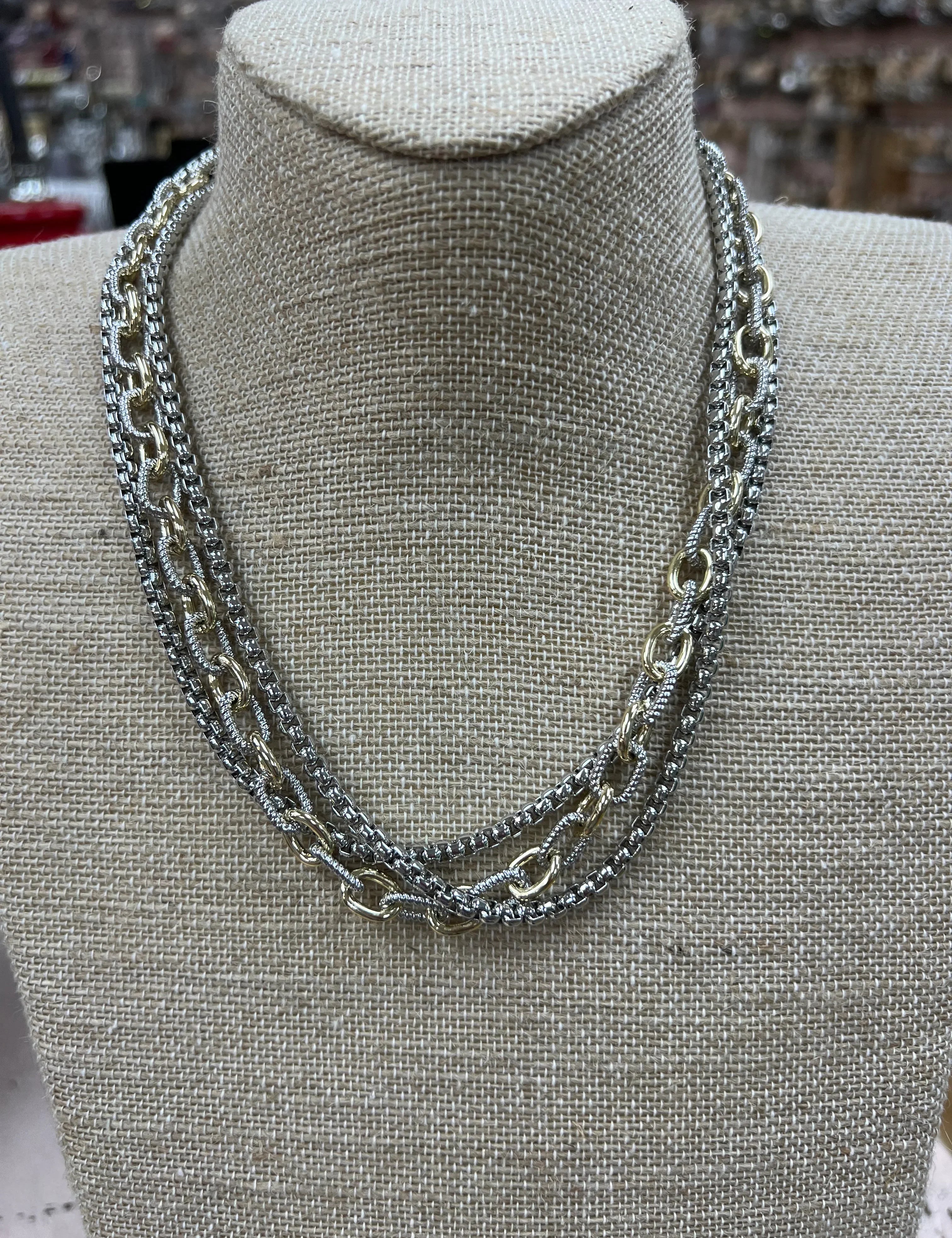 ATG Mixed Metal Layered Necklace on Simply Obsessed
