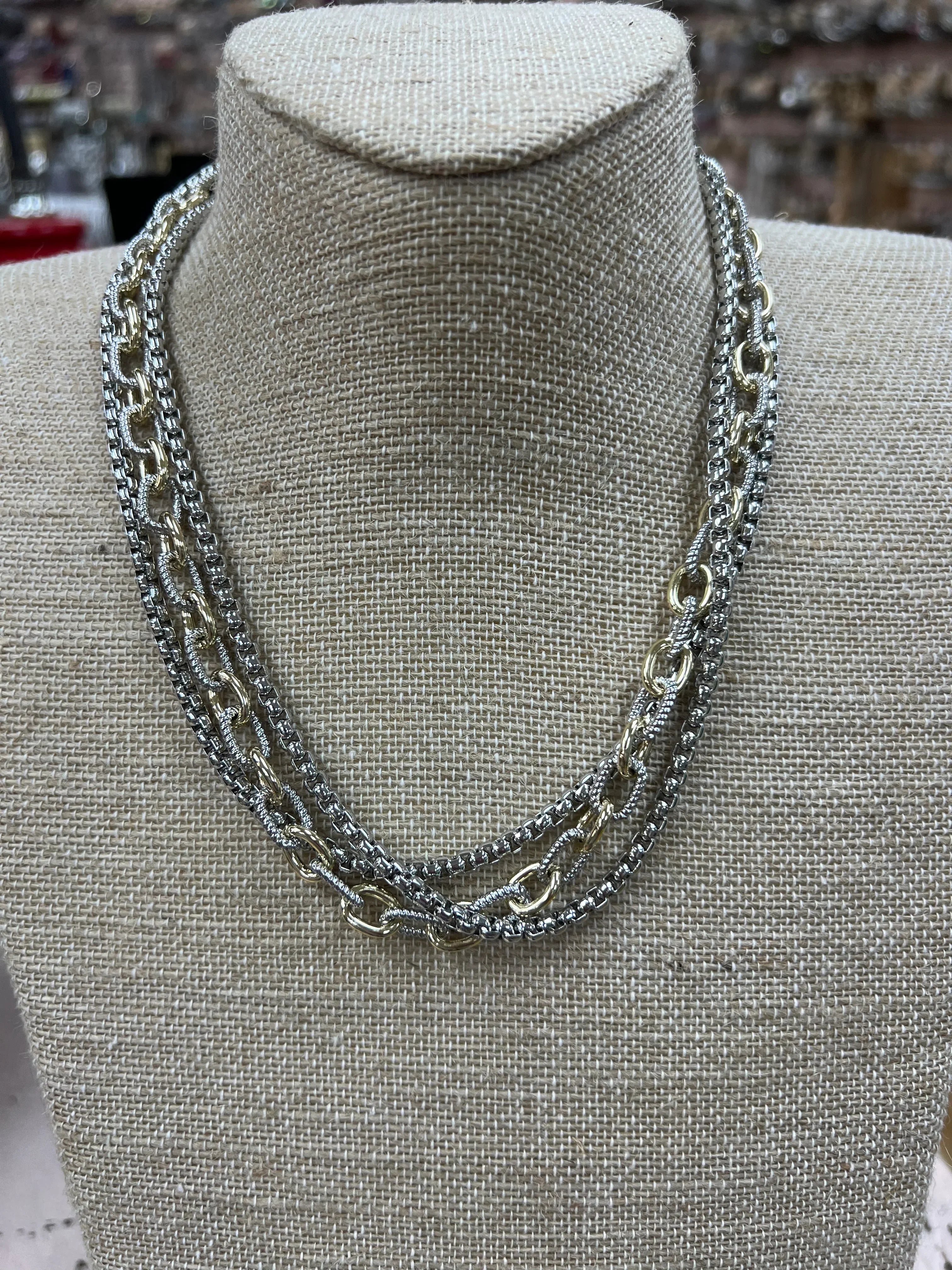 ATG Mixed Metal Layered Necklace on Simply Obsessed