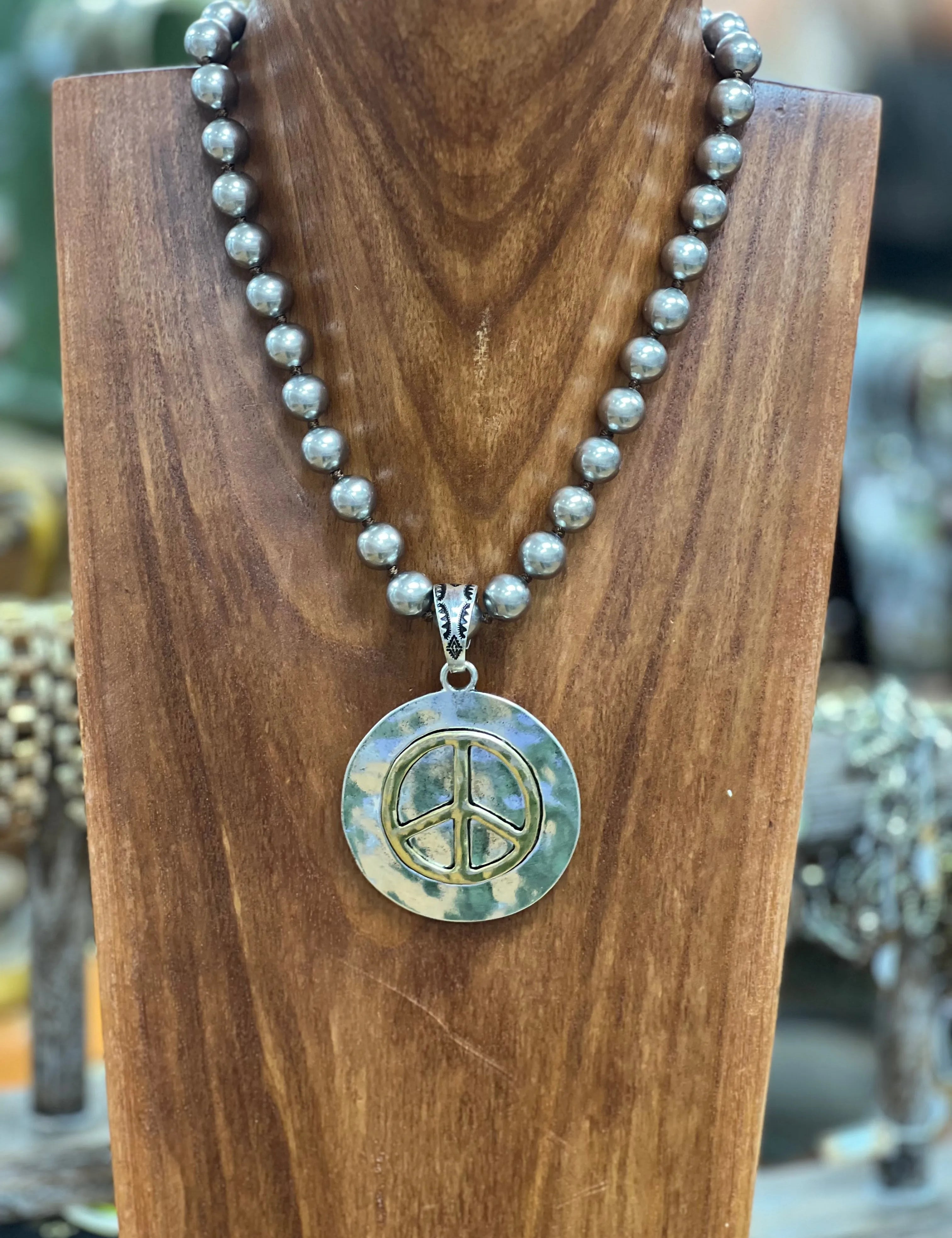ATG Mixed Metal Symbol Navajo Pearl Necklace on Simply Obsessed