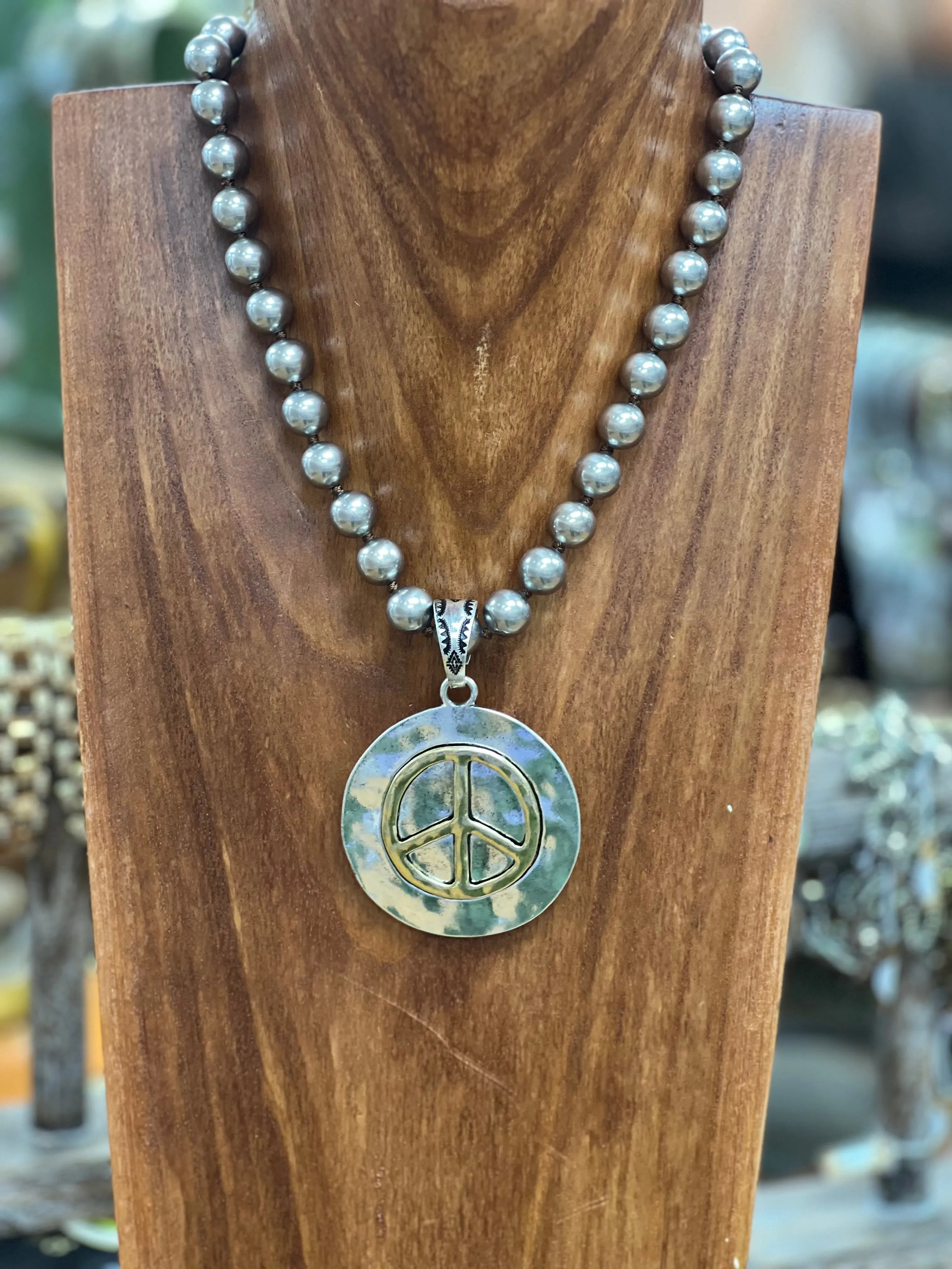 ATG Mixed Metal Symbol Navajo Pearl Necklace on Simply Obsessed