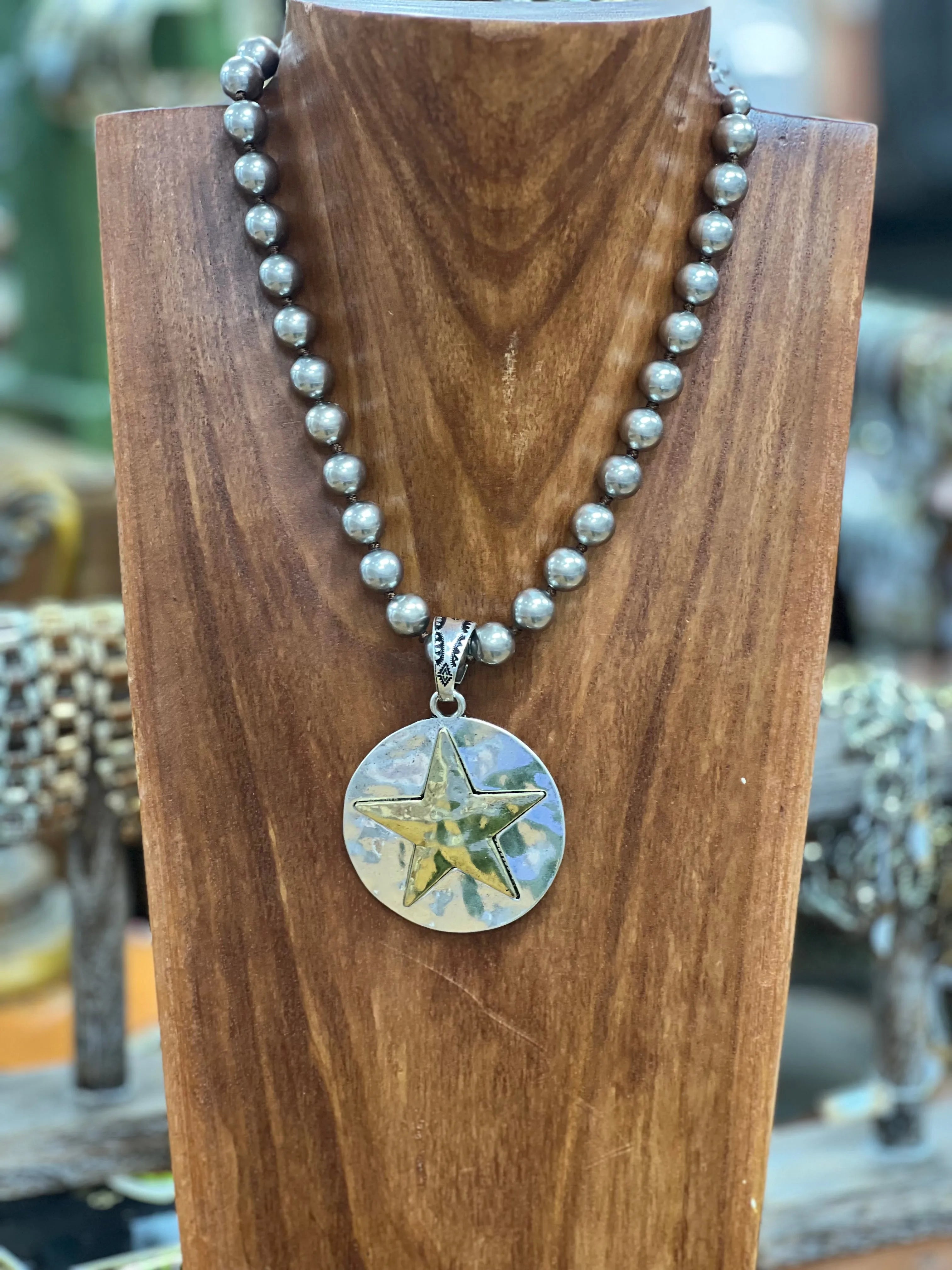 ATG Mixed Metal Symbol Navajo Pearl Necklace on Simply Obsessed