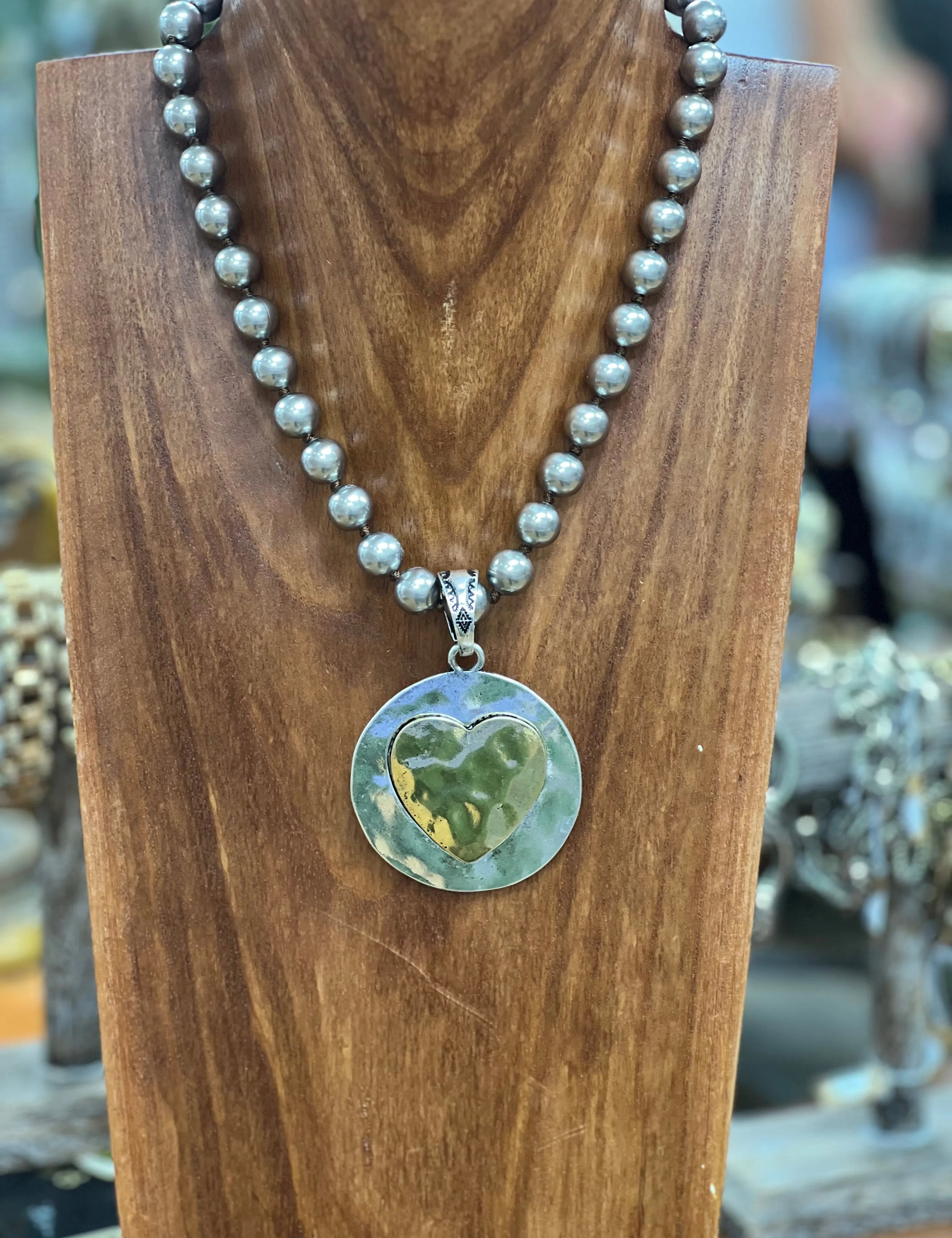 ATG Mixed Metal Symbol Navajo Pearl Necklace on Simply Obsessed