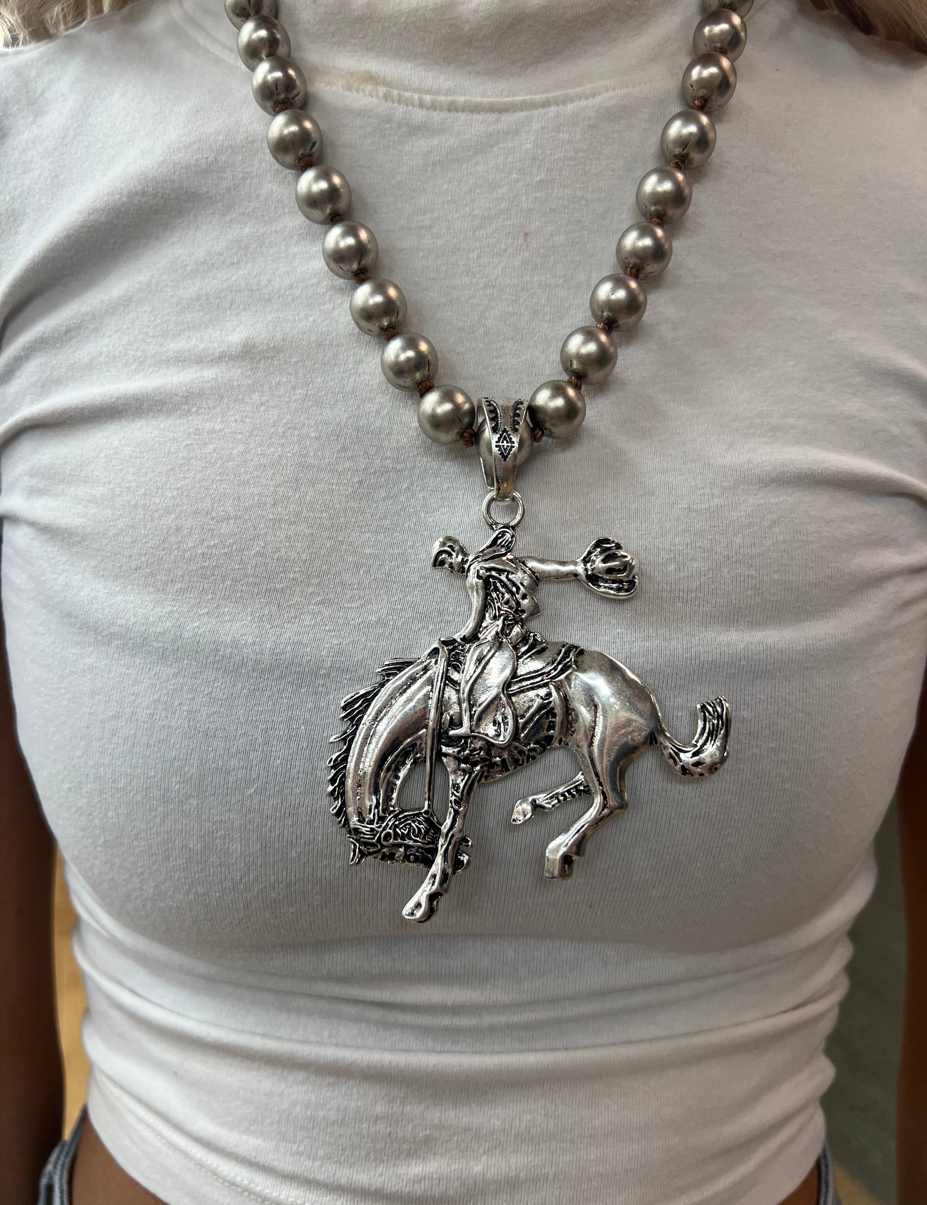 ATG Navajo Pearl Bucking Bronco Necklace on Simply Obsessed