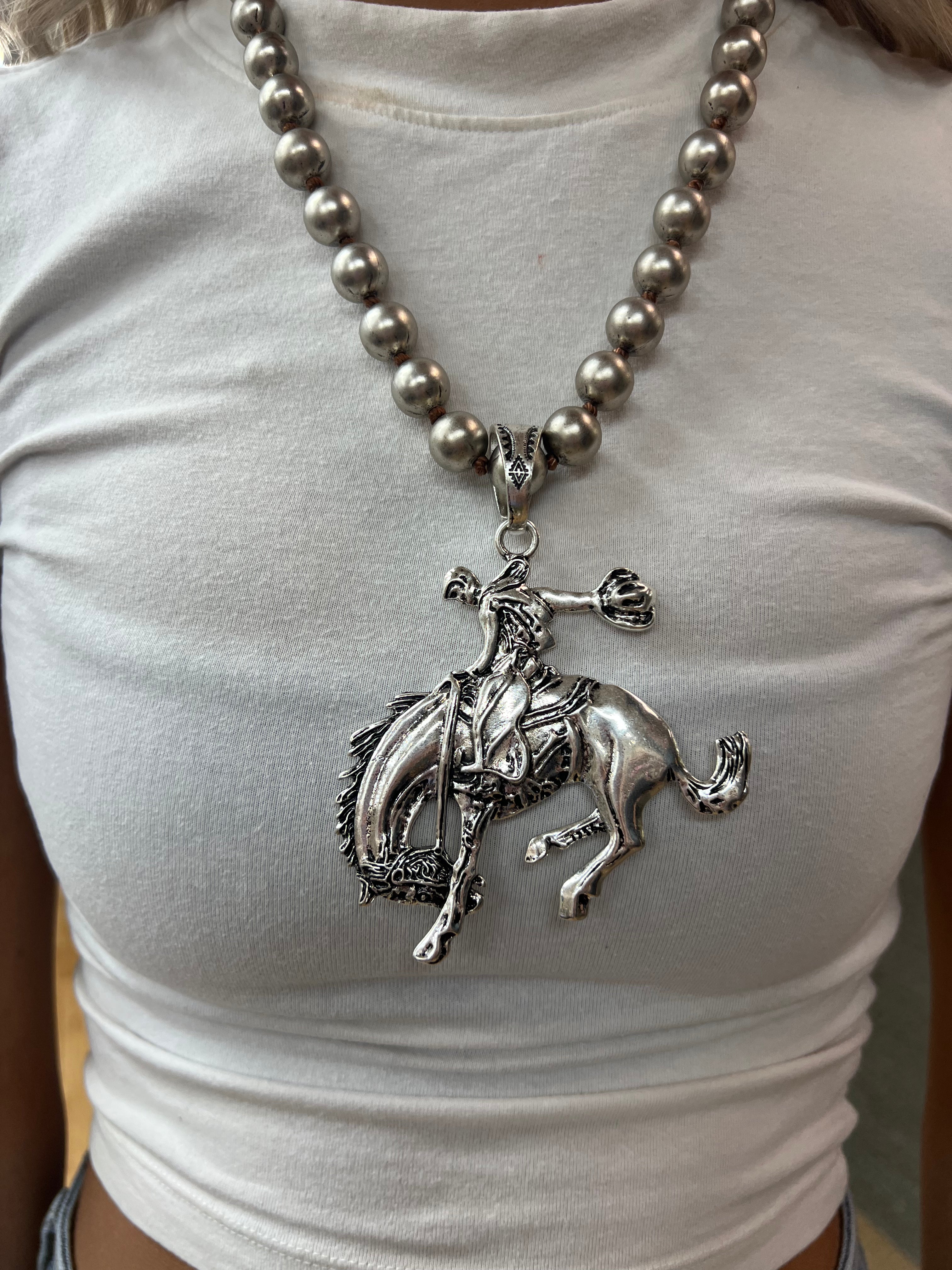 ATG Navajo Pearl Bucking Bronco Necklace on Simply Obsessed