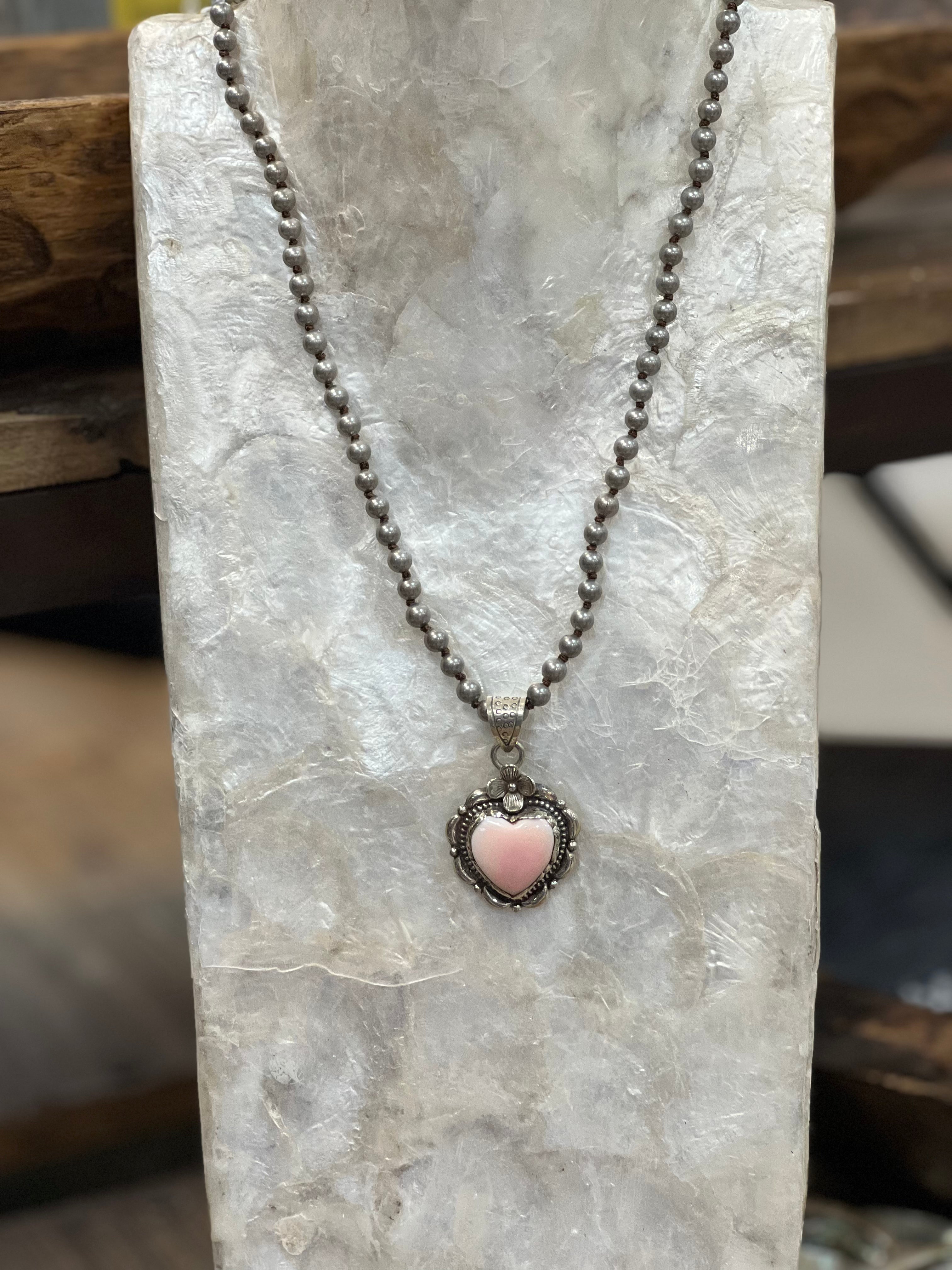 ATG Navajo Pearl Conch Heart Necklace on Simply Obsessed