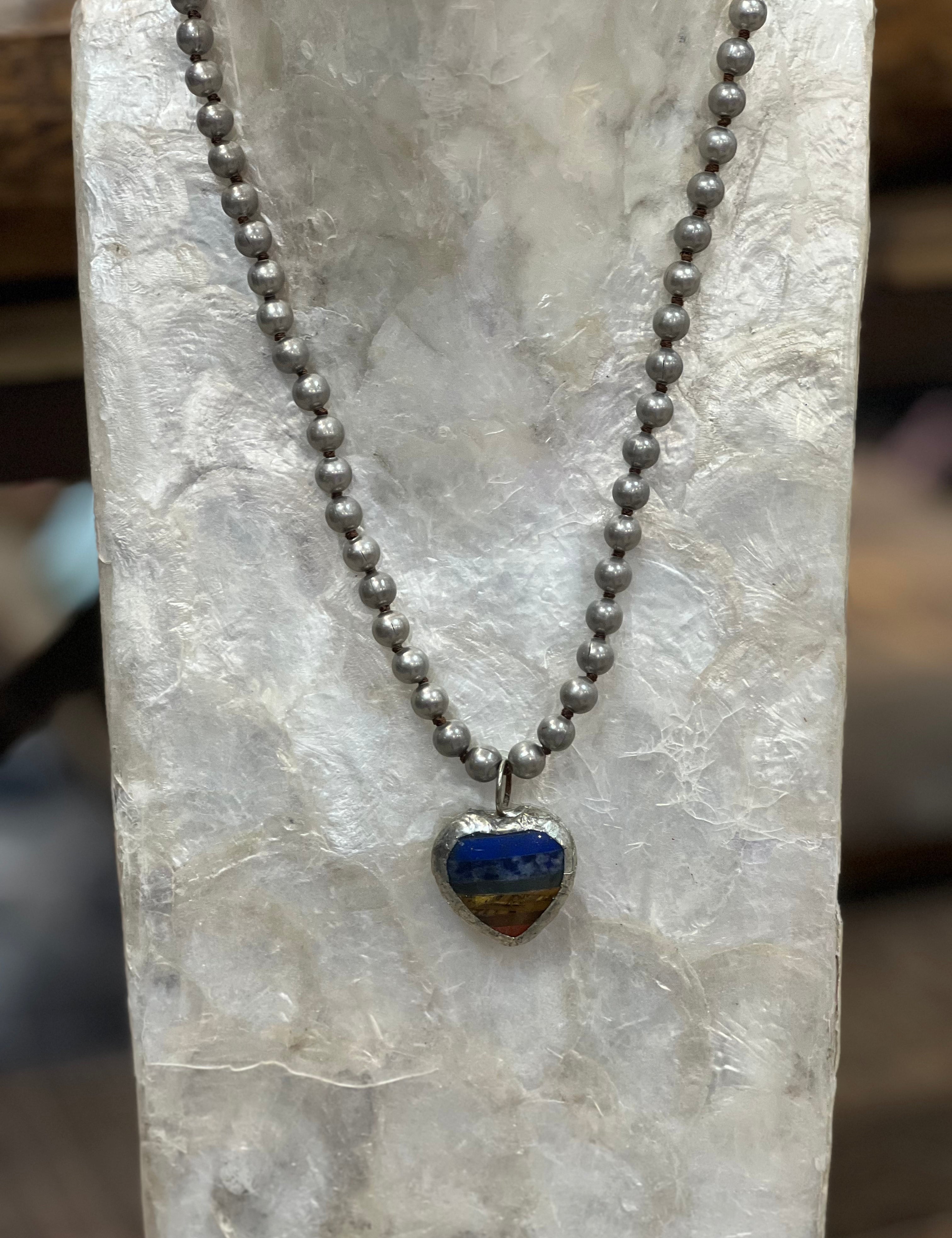 ATG Navajo Pearl Rainbow Heart Necklace on Simply Obsessed