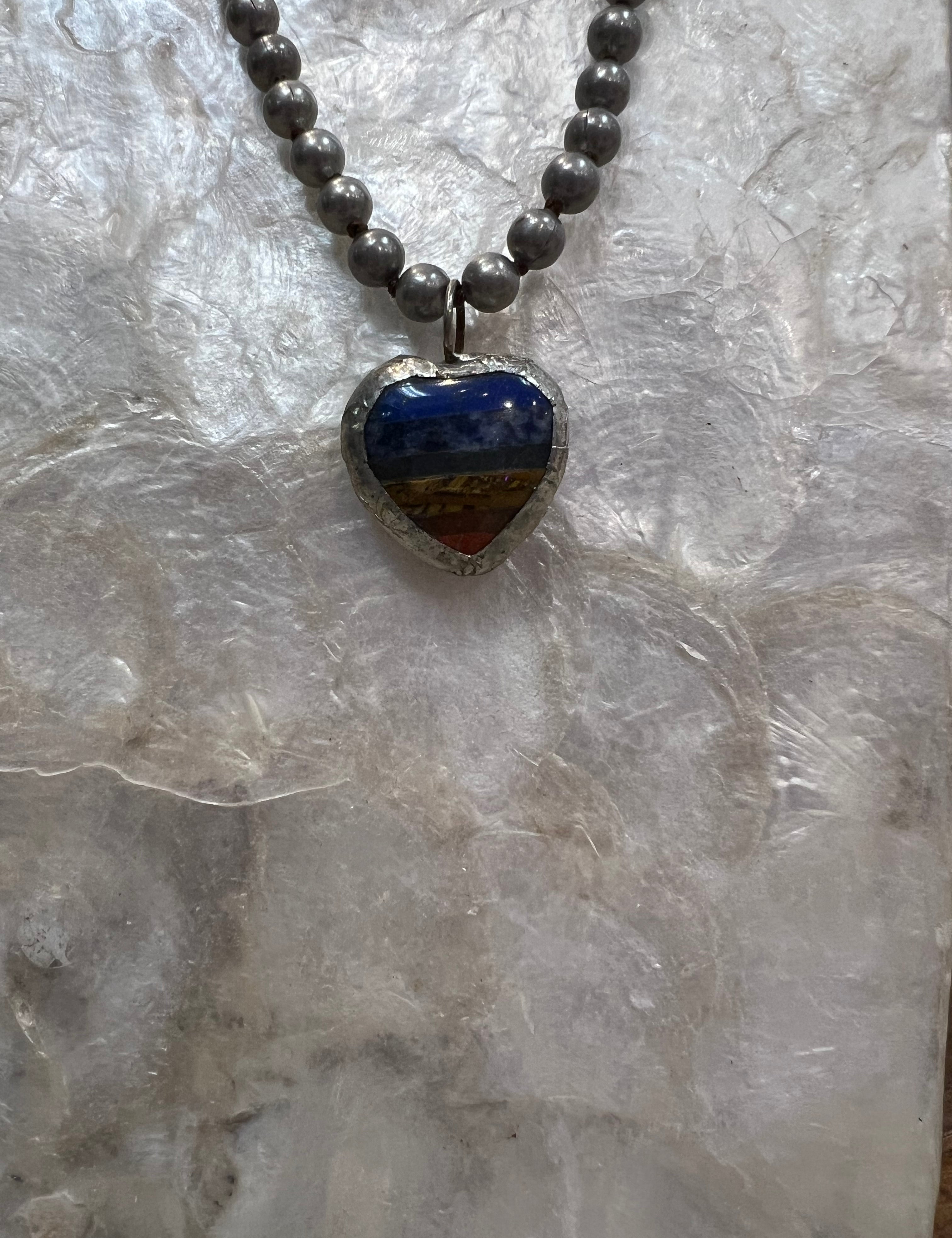 ATG Navajo Pearl Rainbow Heart Necklace on Simply Obsessed