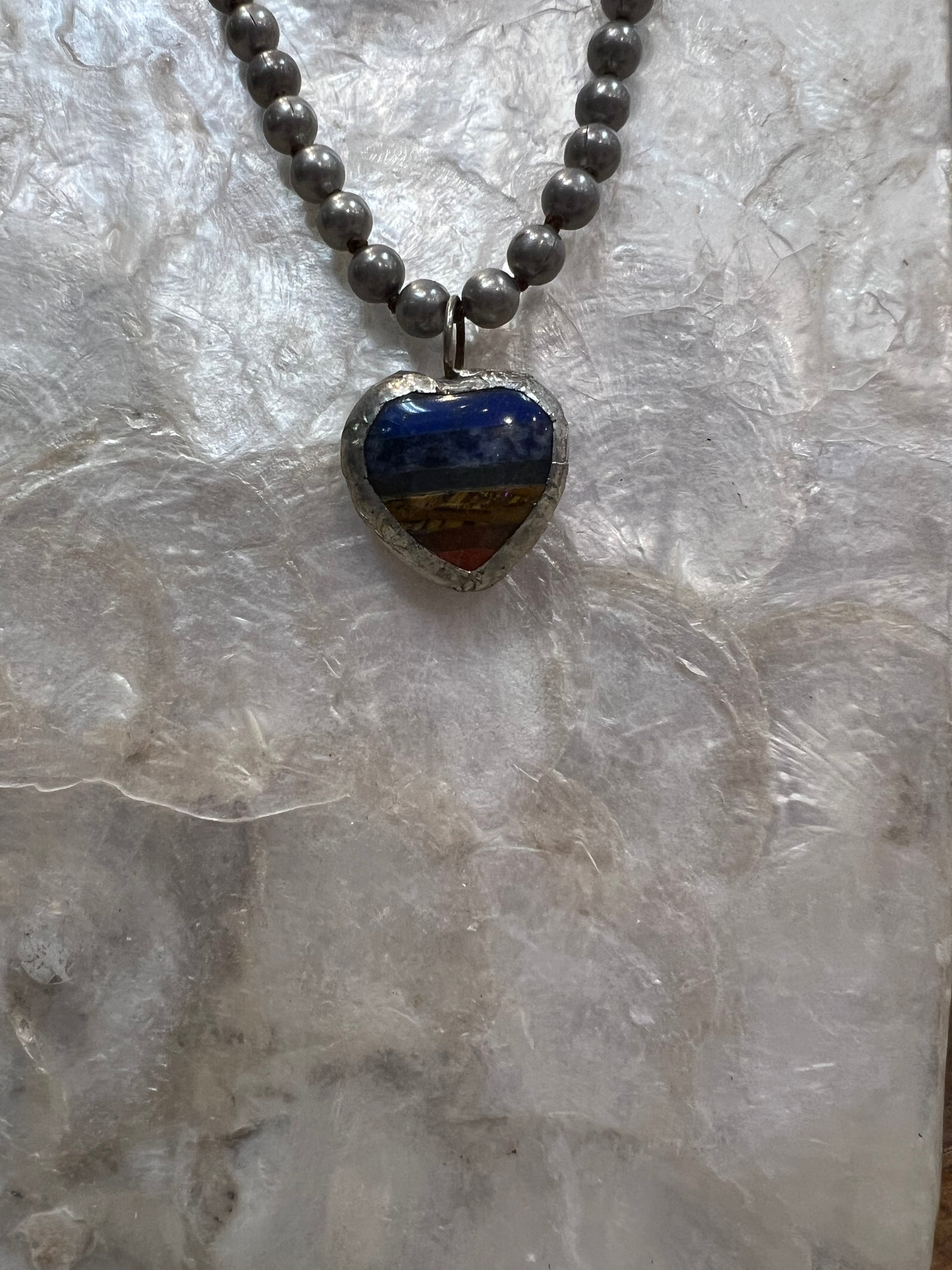 ATG Navajo Pearl Rainbow Heart Necklace on Simply Obsessed