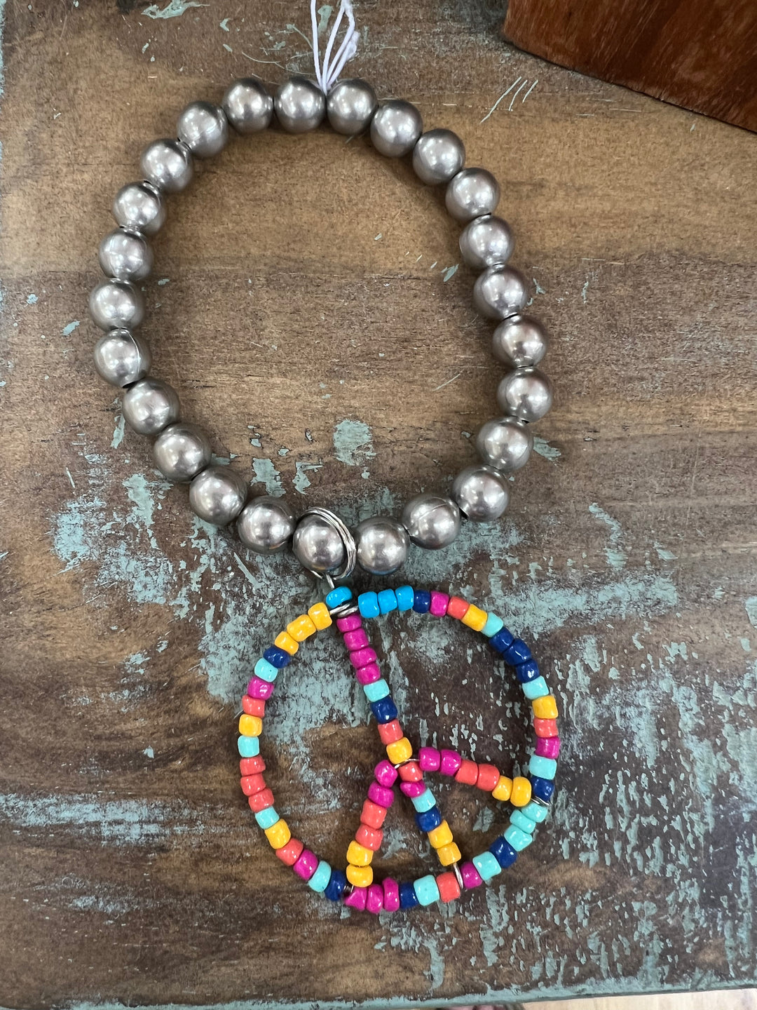 ATG Navajo Pearl Seed Bead Peace Sign Bracelets on Simply Obsessed