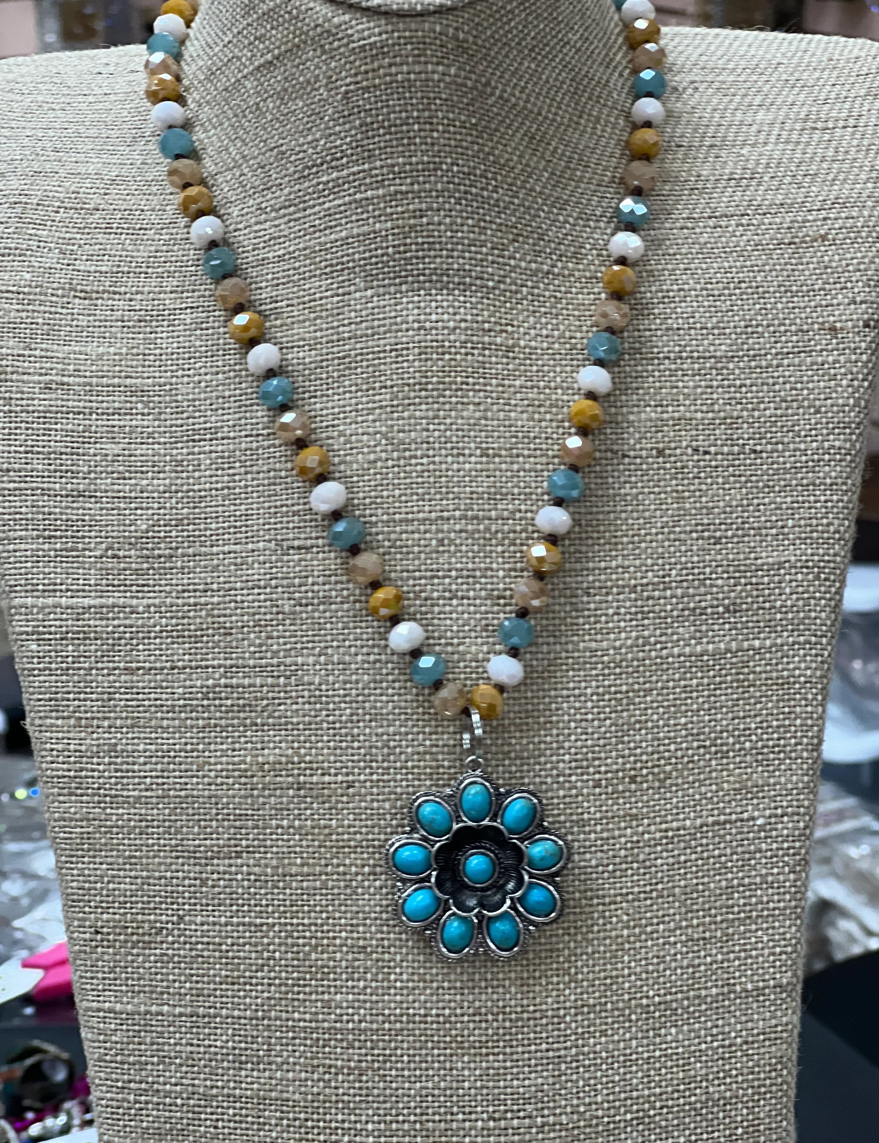  Turquoise Flower Necklace on Simply Obsessed