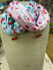 ATG One of a Kind Cherry Charm Scarf Necklaces on Simply Obsessed