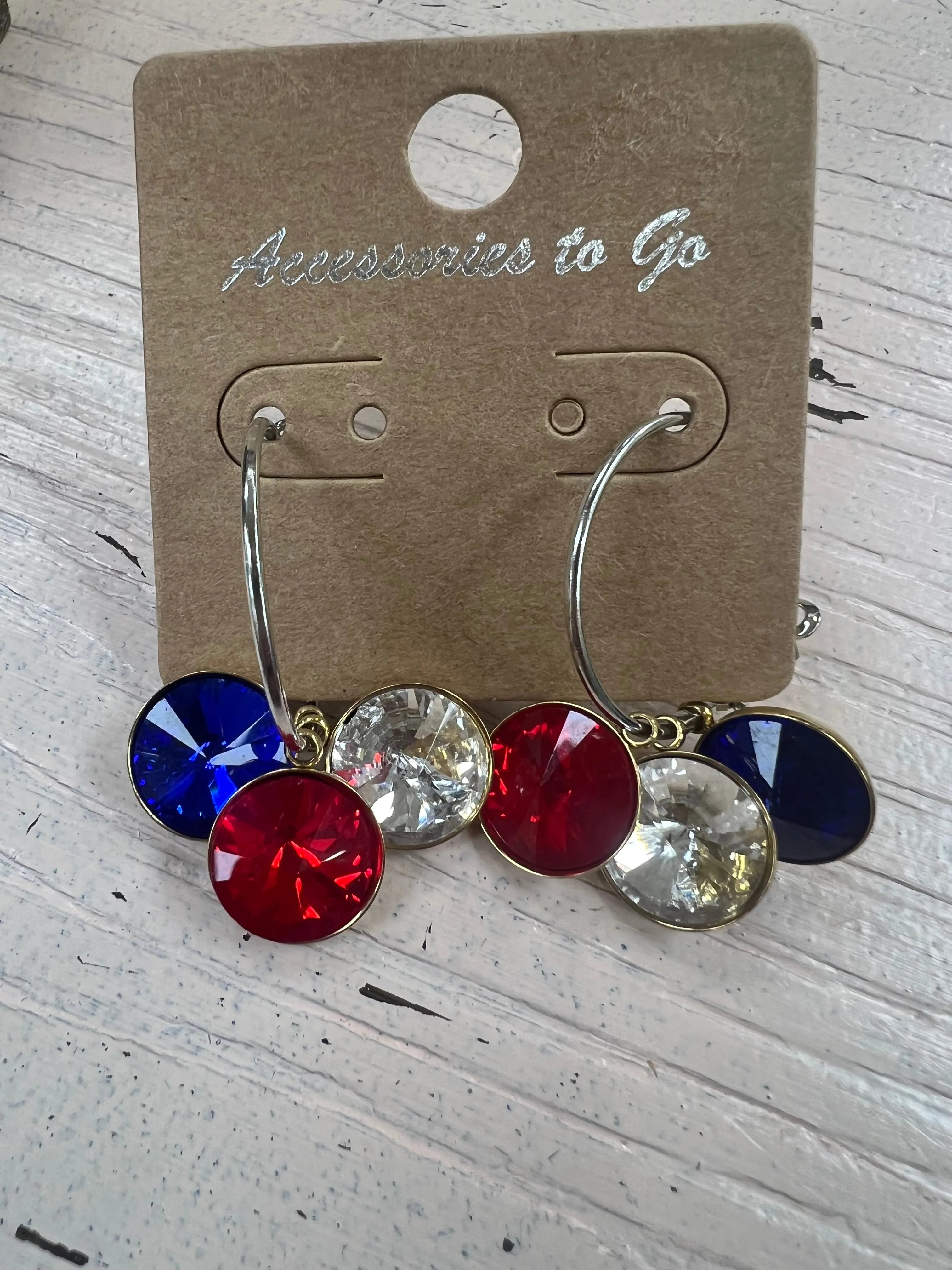 ATG Patriotic Charm Hoops on Simply Obsessed