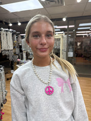 ATG Pearl Peace Sign Necklace on Simply Obsessed