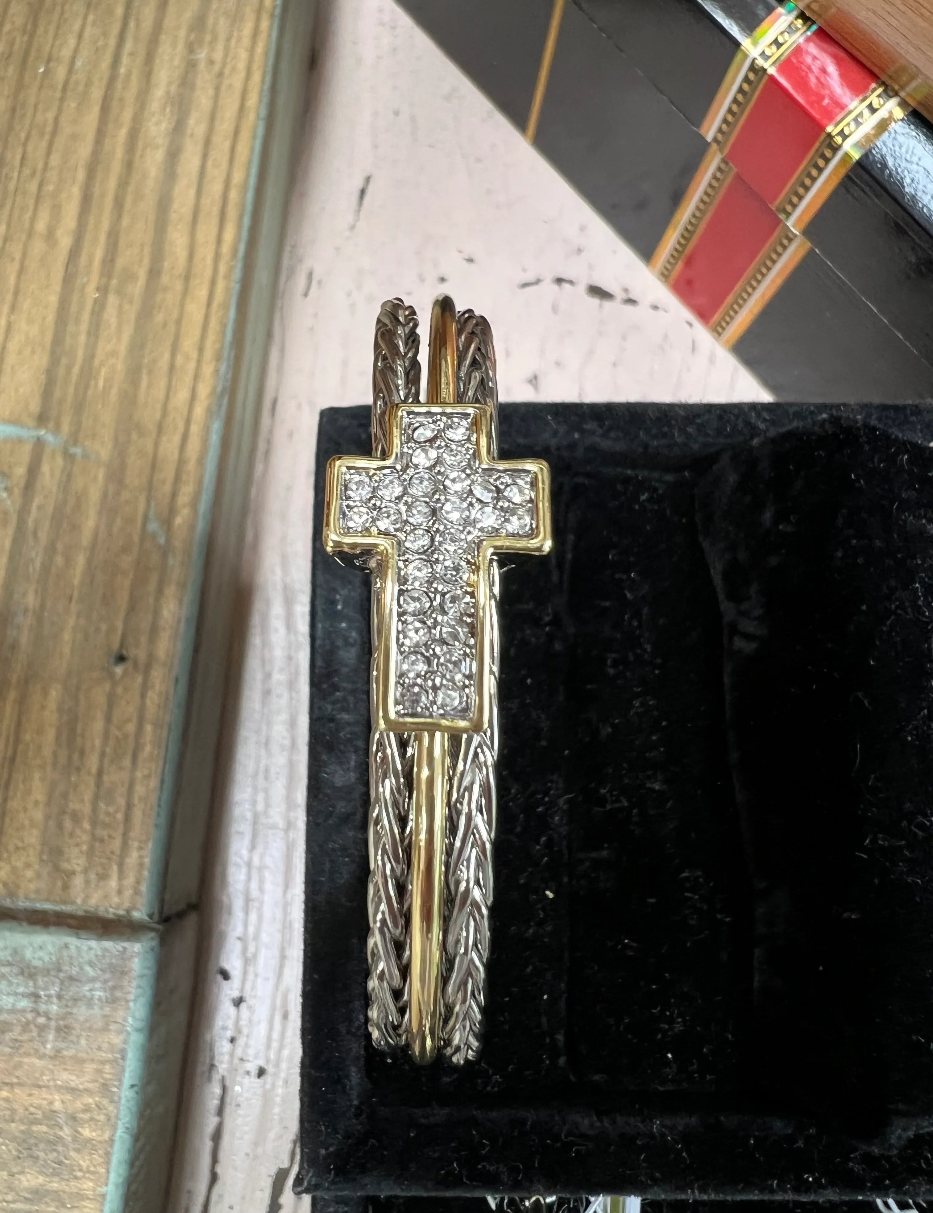 ATG Rhinestone Cross Bracelet on Simply Obsessed