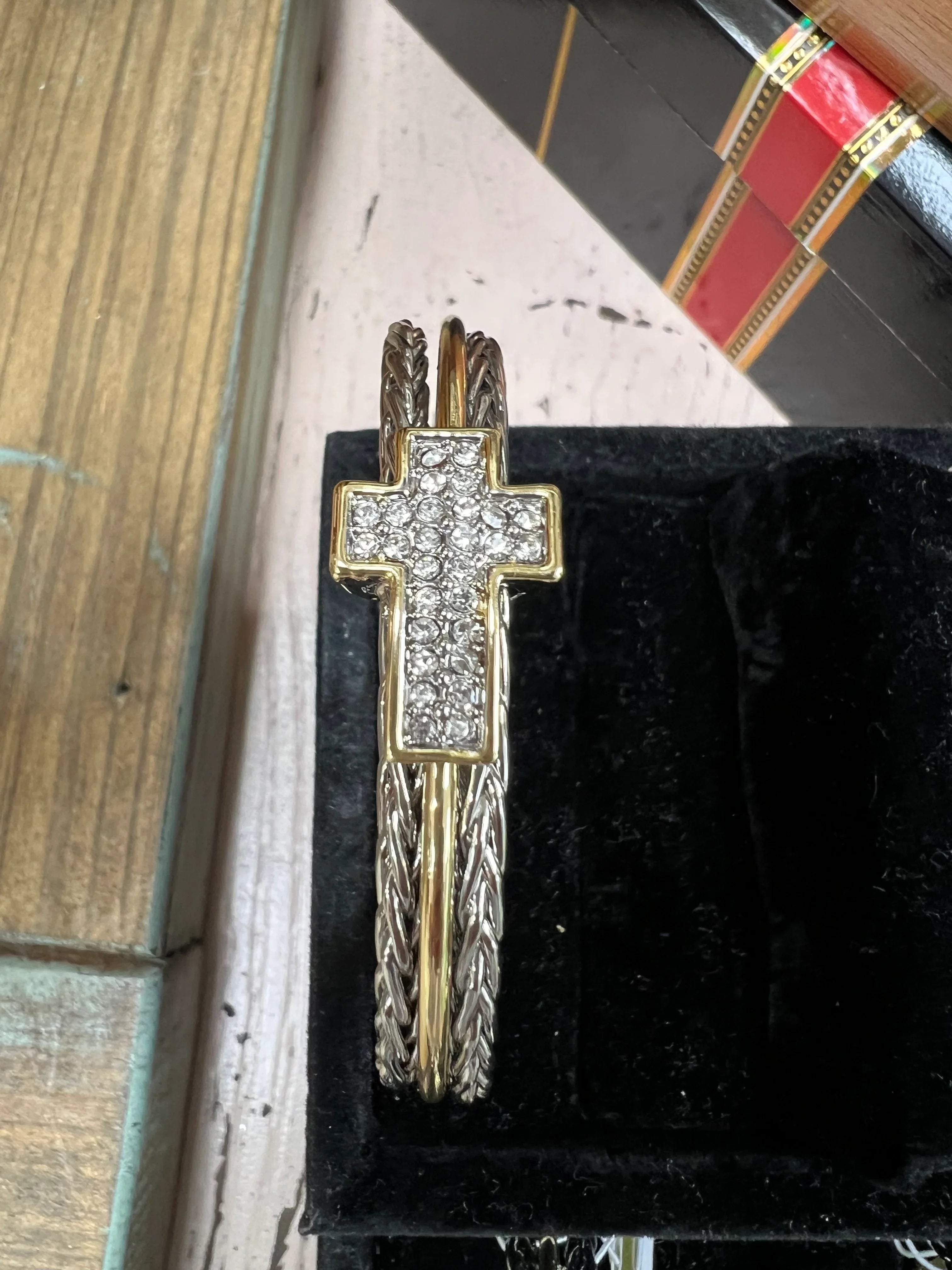 ATG Rhinestone Cross Bracelet on Simply Obsessed