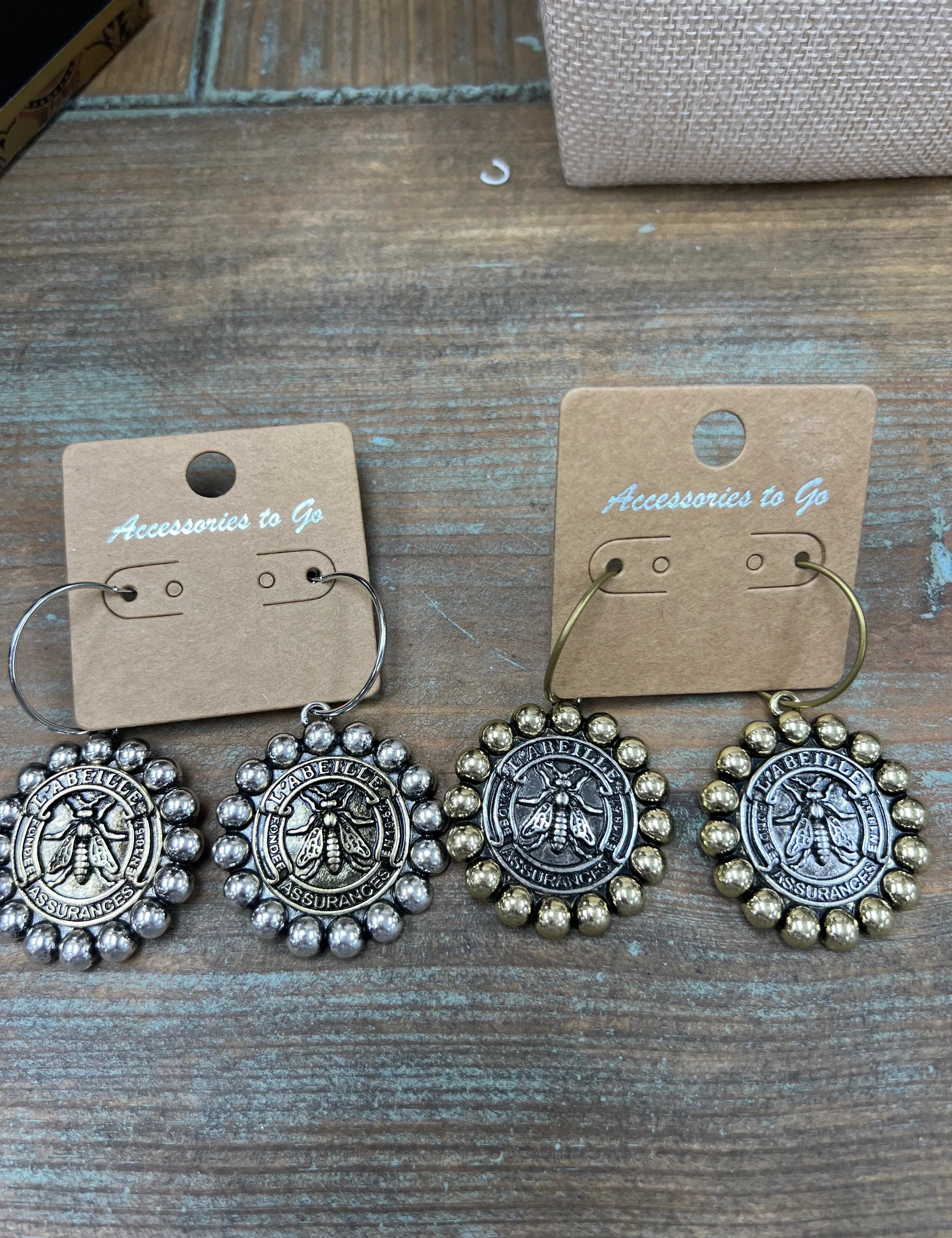 ATG Round Bee Earrings on Simply Obsessed