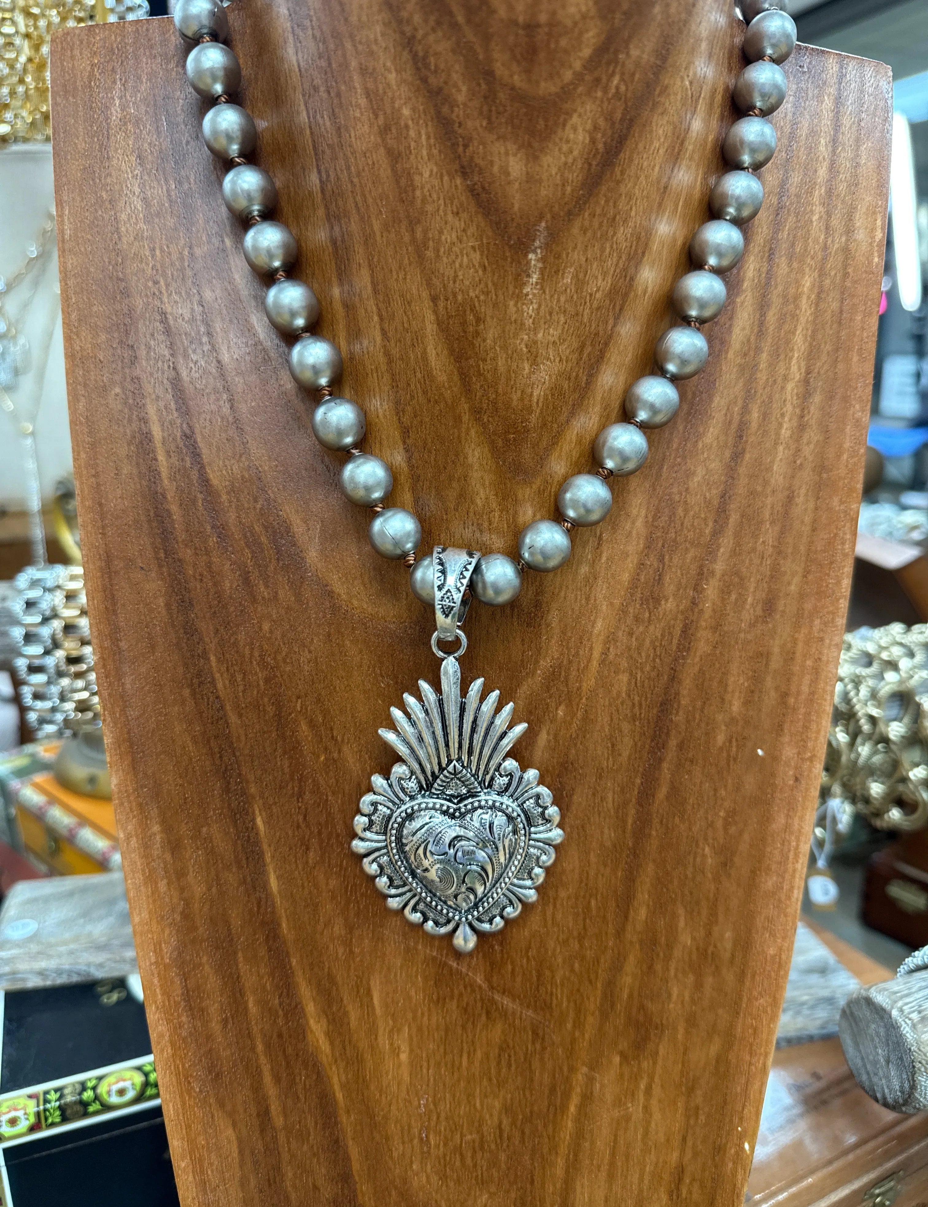 ATG Sacred Heart Navajo Pearl Necklace on Simply Obsessed