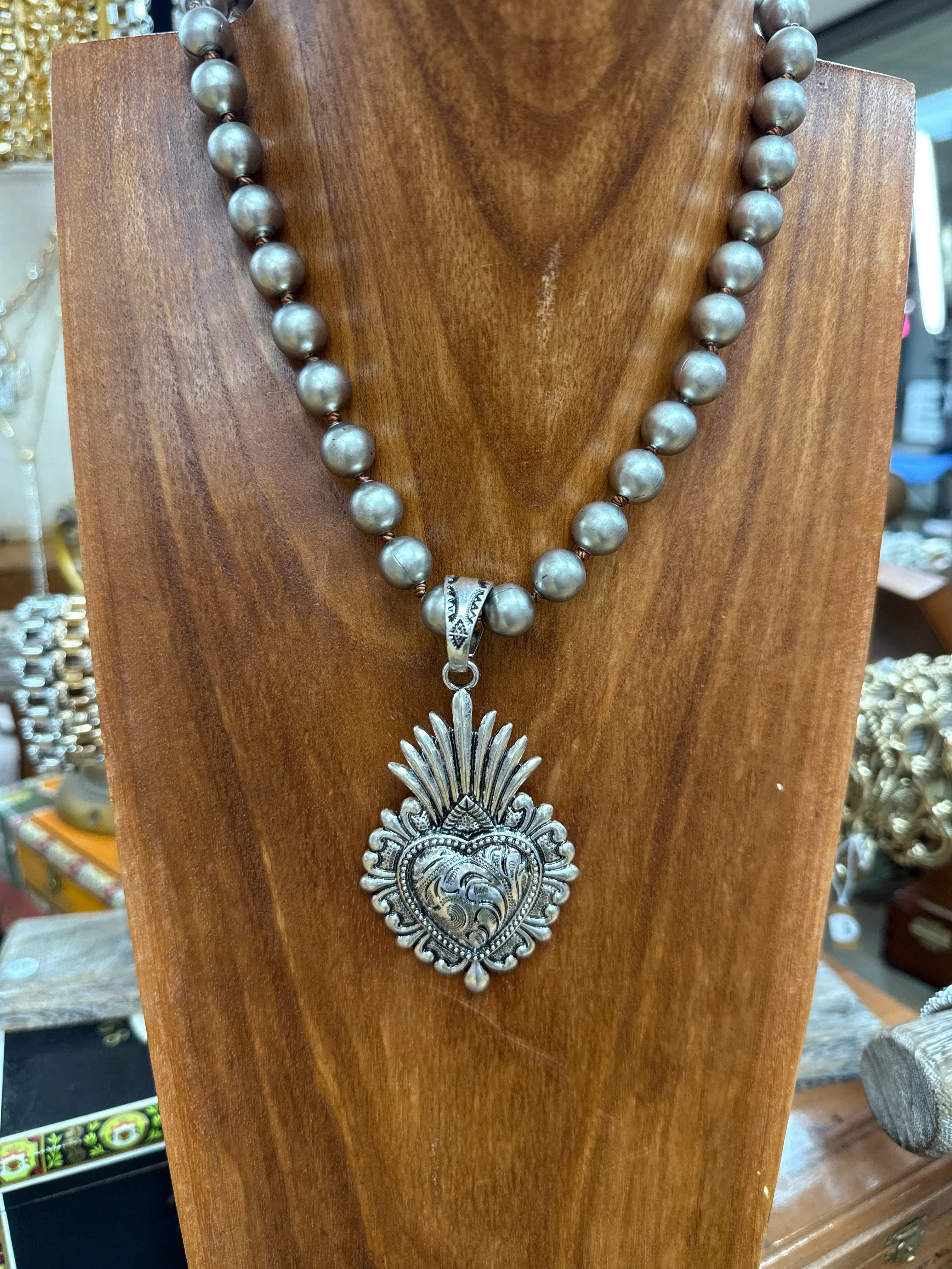 ATG Sacred Heart Navajo Pearl Necklace on Simply Obsessed