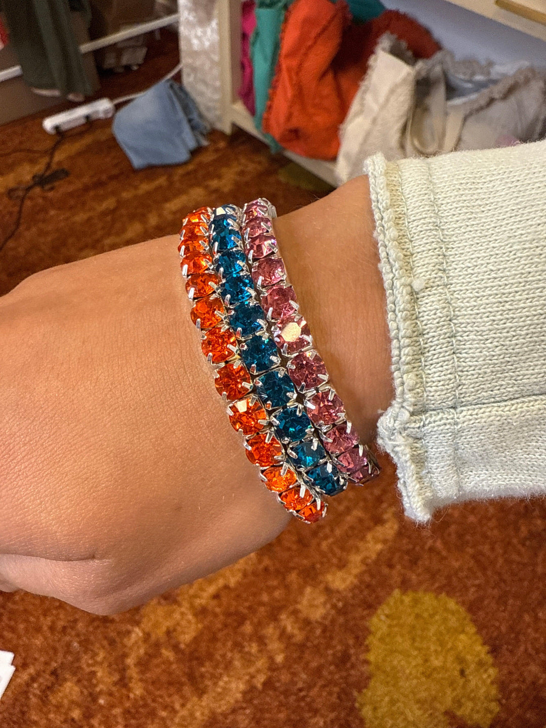 ATG Set of 3 Multi Gem Stretch Bracelets on Simply Obsessed