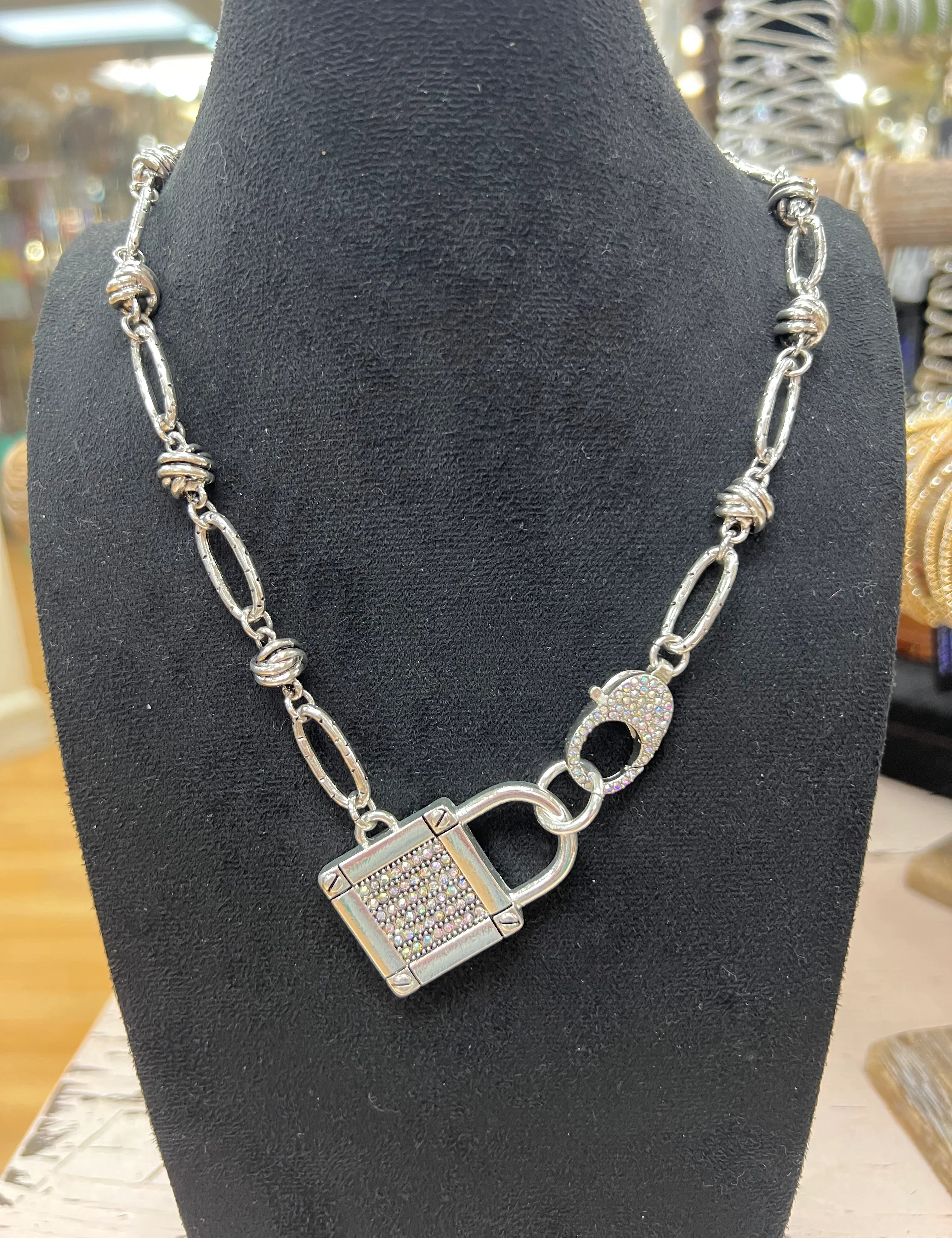 ATG Silver AB Bling Necklace on Simply Obsessed