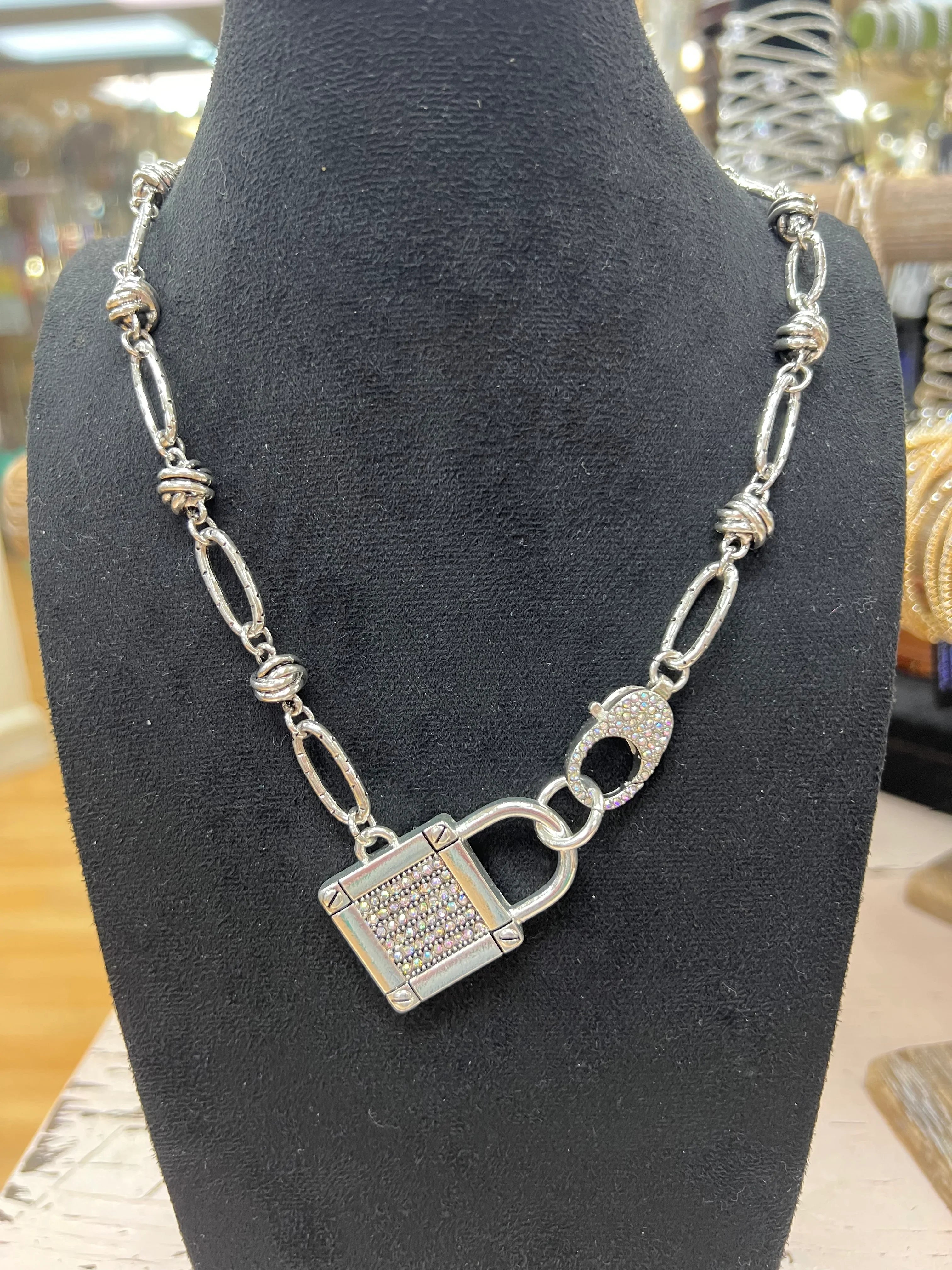 ATG Silver AB Bling Necklace on Simply Obsessed