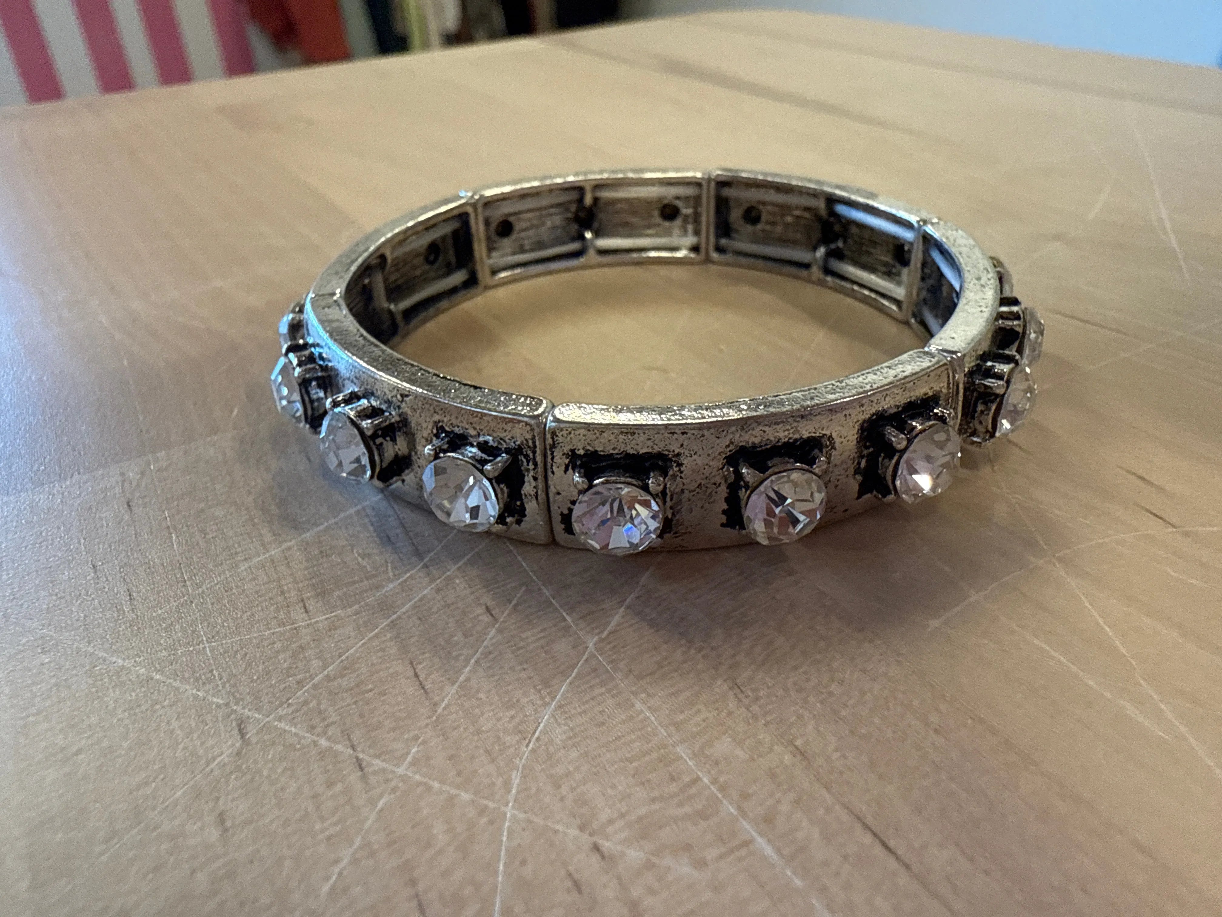 ATG Silver Crystal Stretch Bracelet on Simply Obsessed