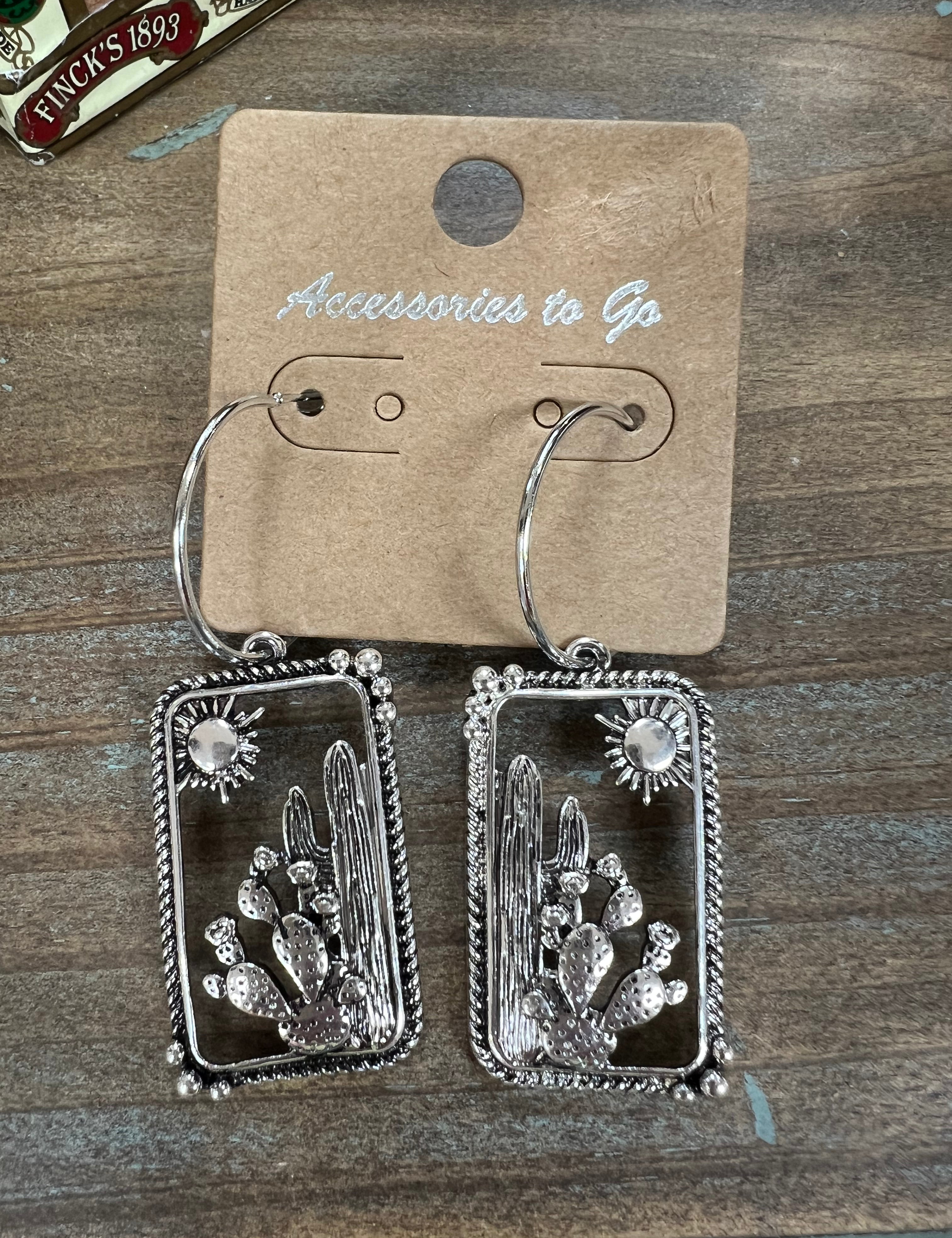 ATG Silver Desert Scene Earrings on Simply Obsessed