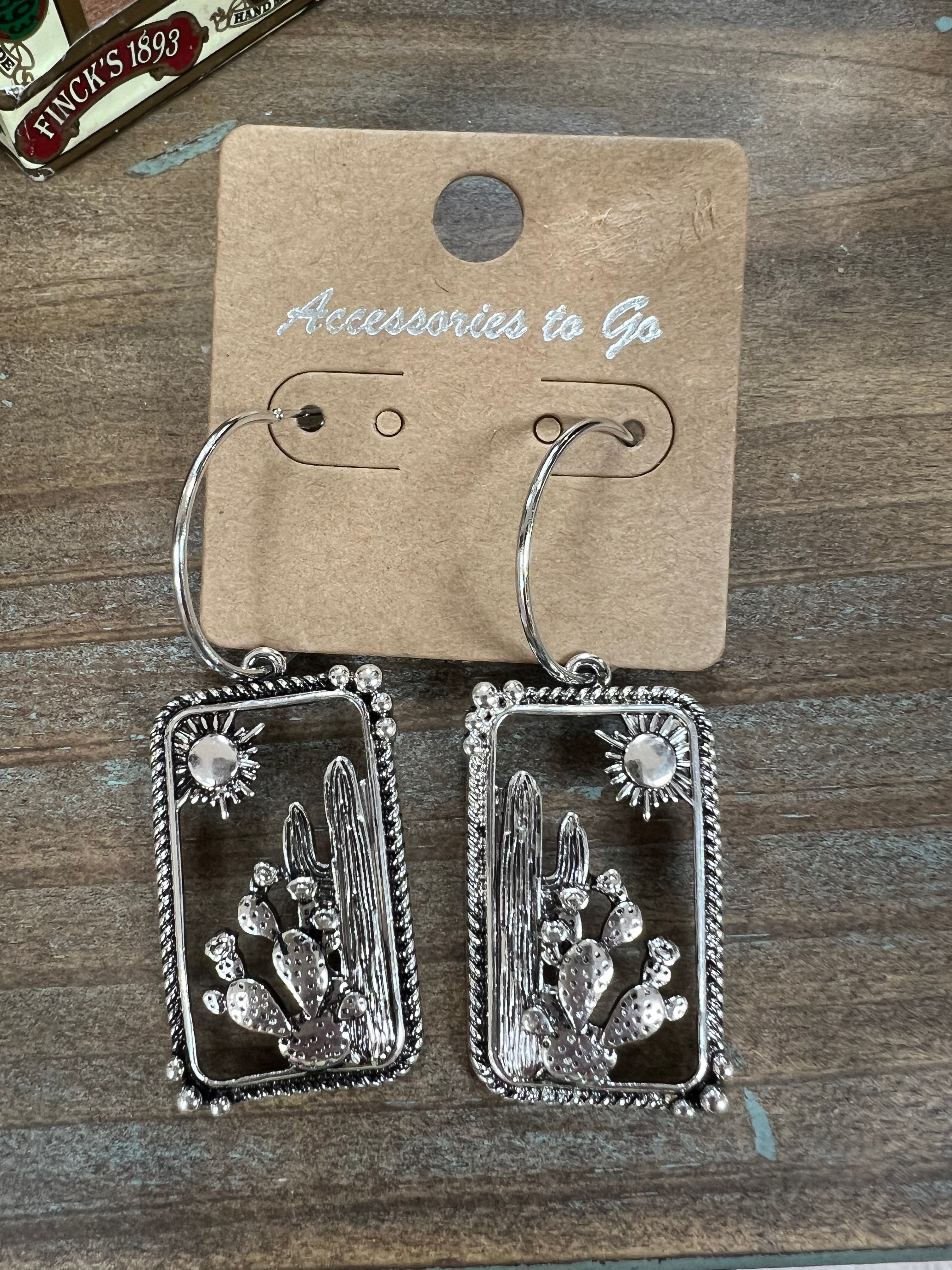 ATG Silver Desert Scene Earrings on Simply Obsessed