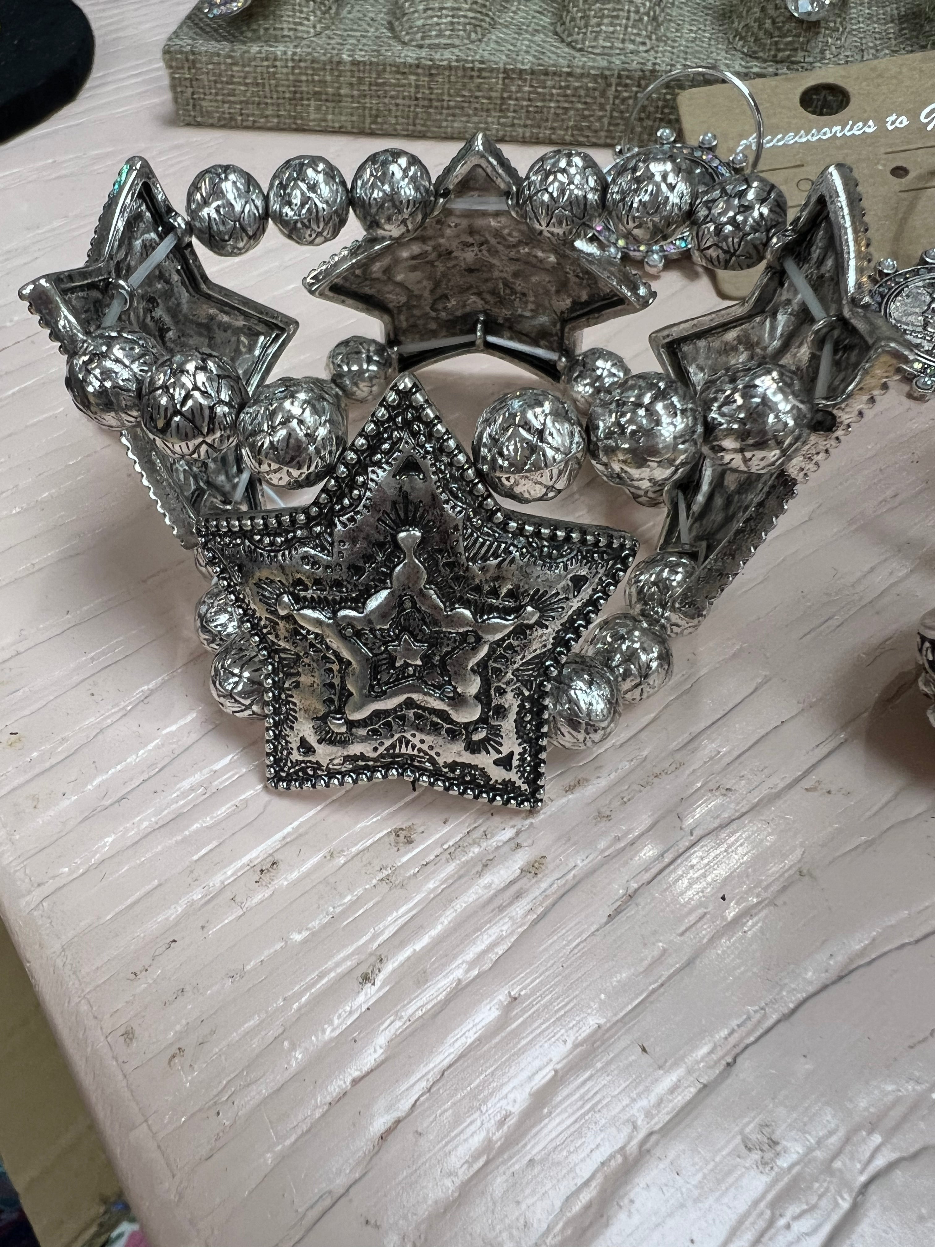 ATG Silver Etched Star Detail Bracelets on Simply Obsessed
