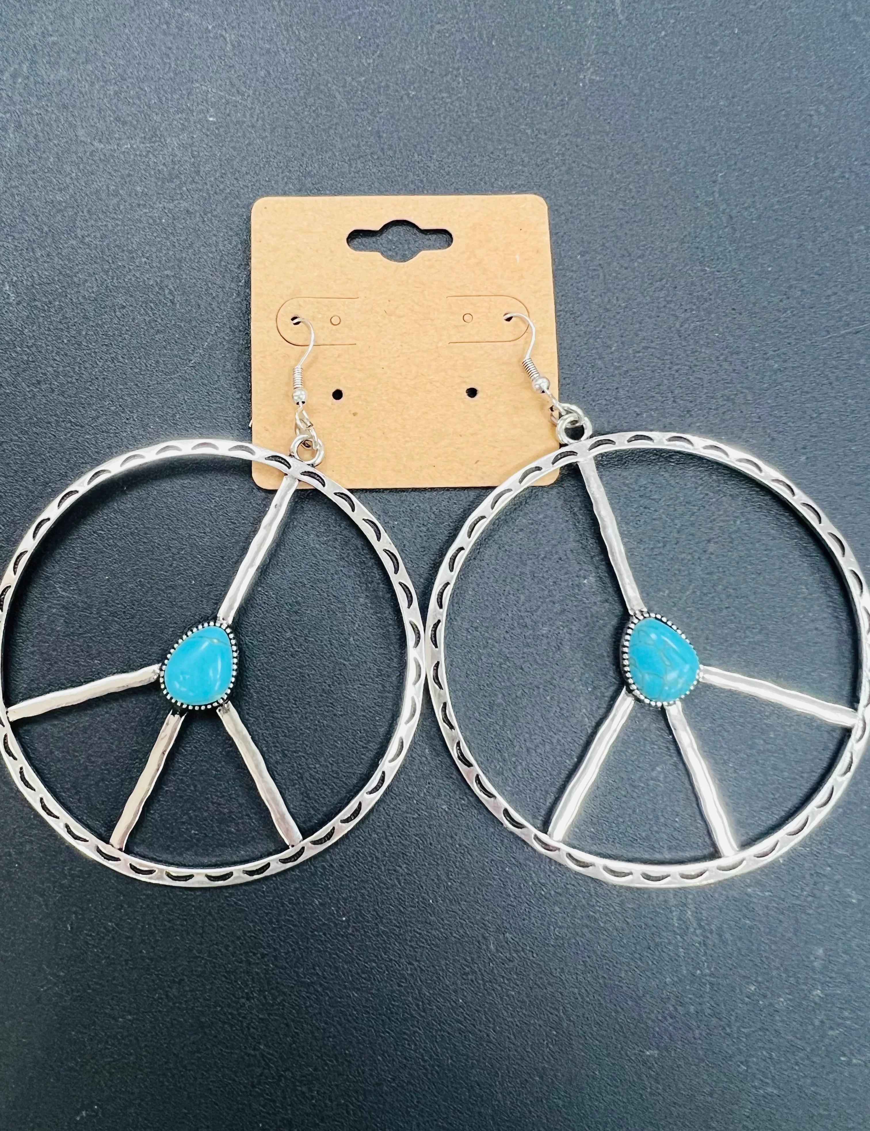 ATG Silver Peace Sign Earrings on Simply Obsessed