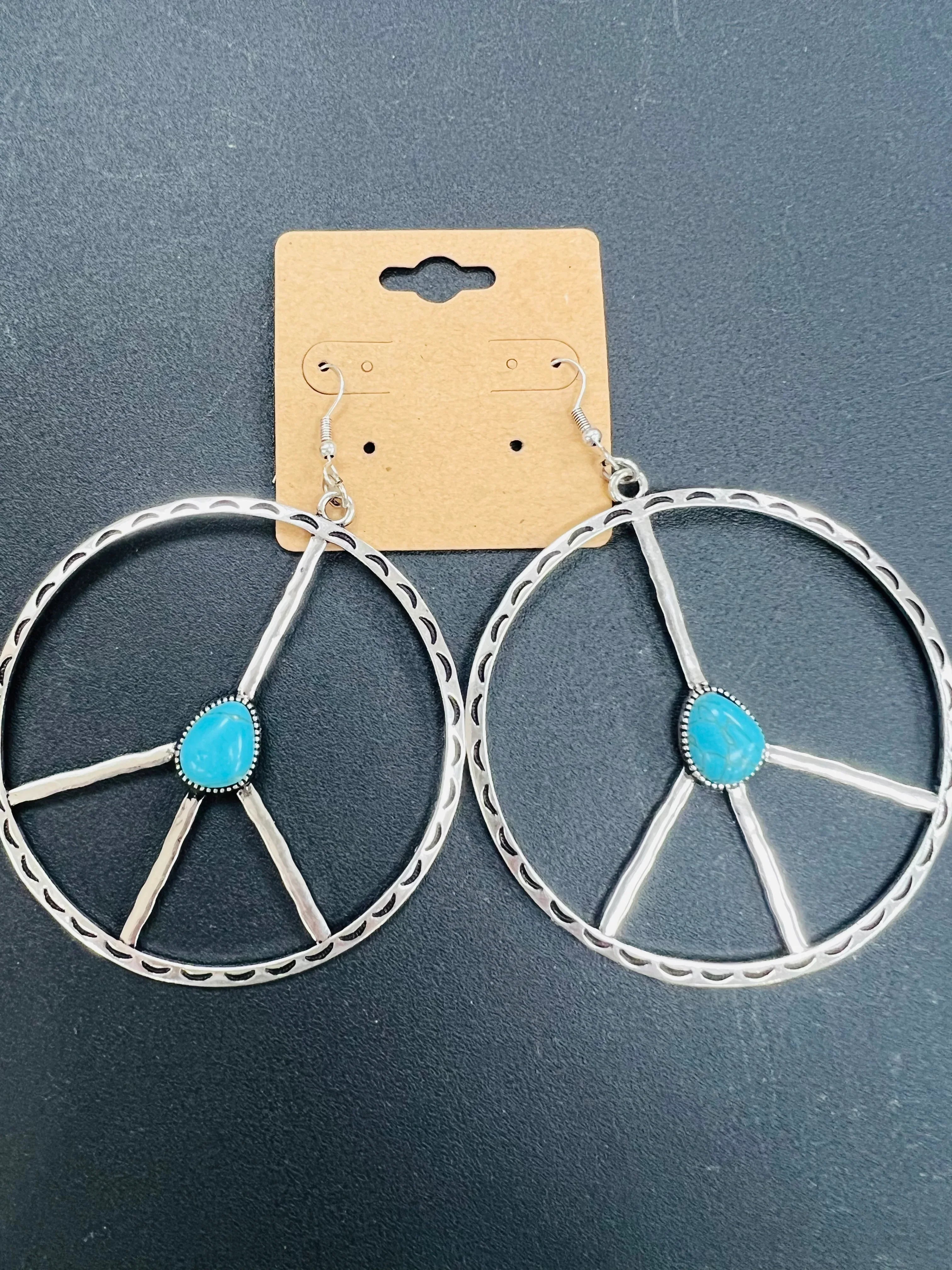ATG Silver Peace Sign Earrings on Simply Obsessed