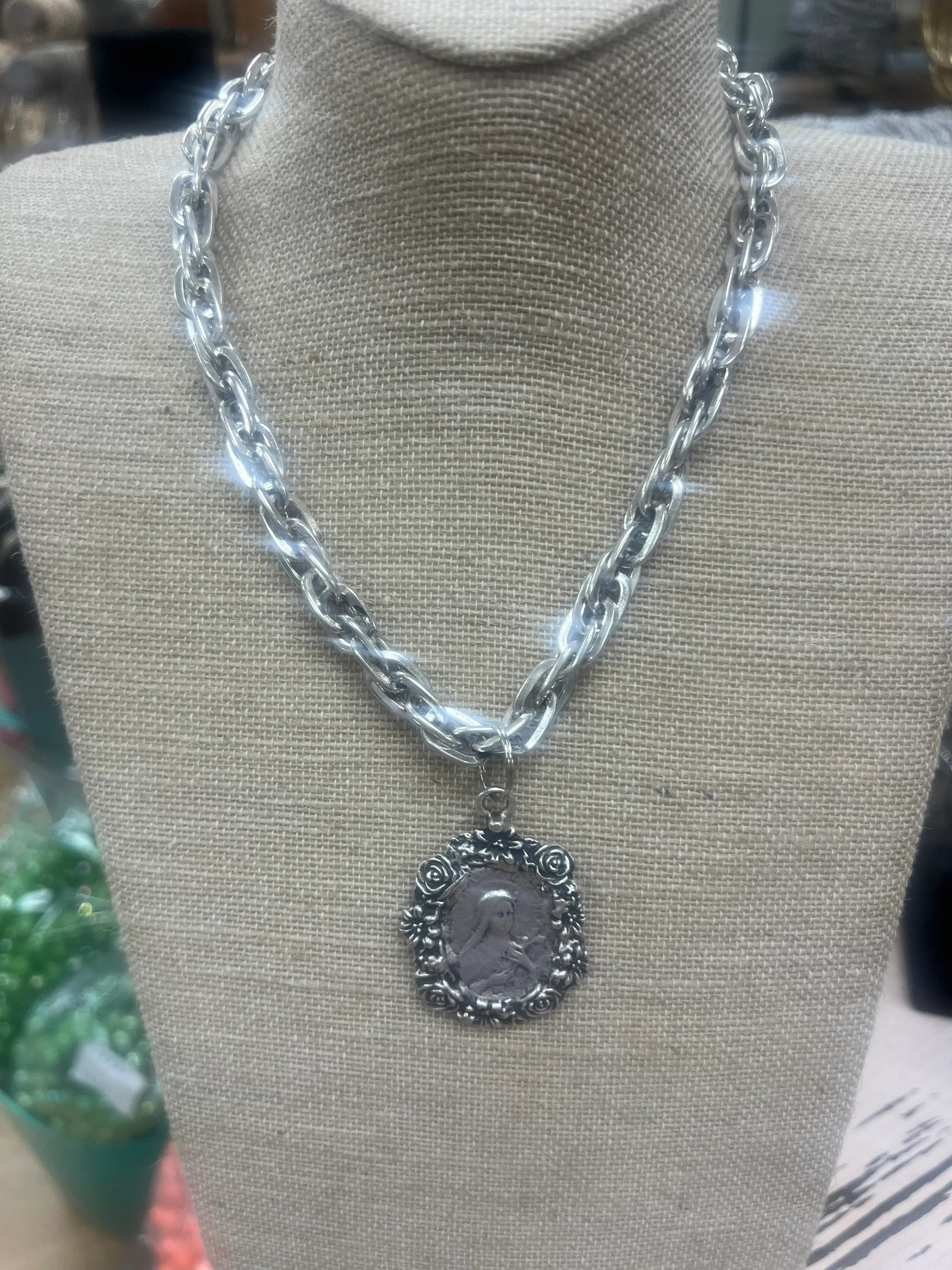 ATG Silver Virgin Mary Necklace on Simply Obsessed