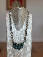 ATG Turquoise Detail Silver Chain Necklace on Simply Obsessed