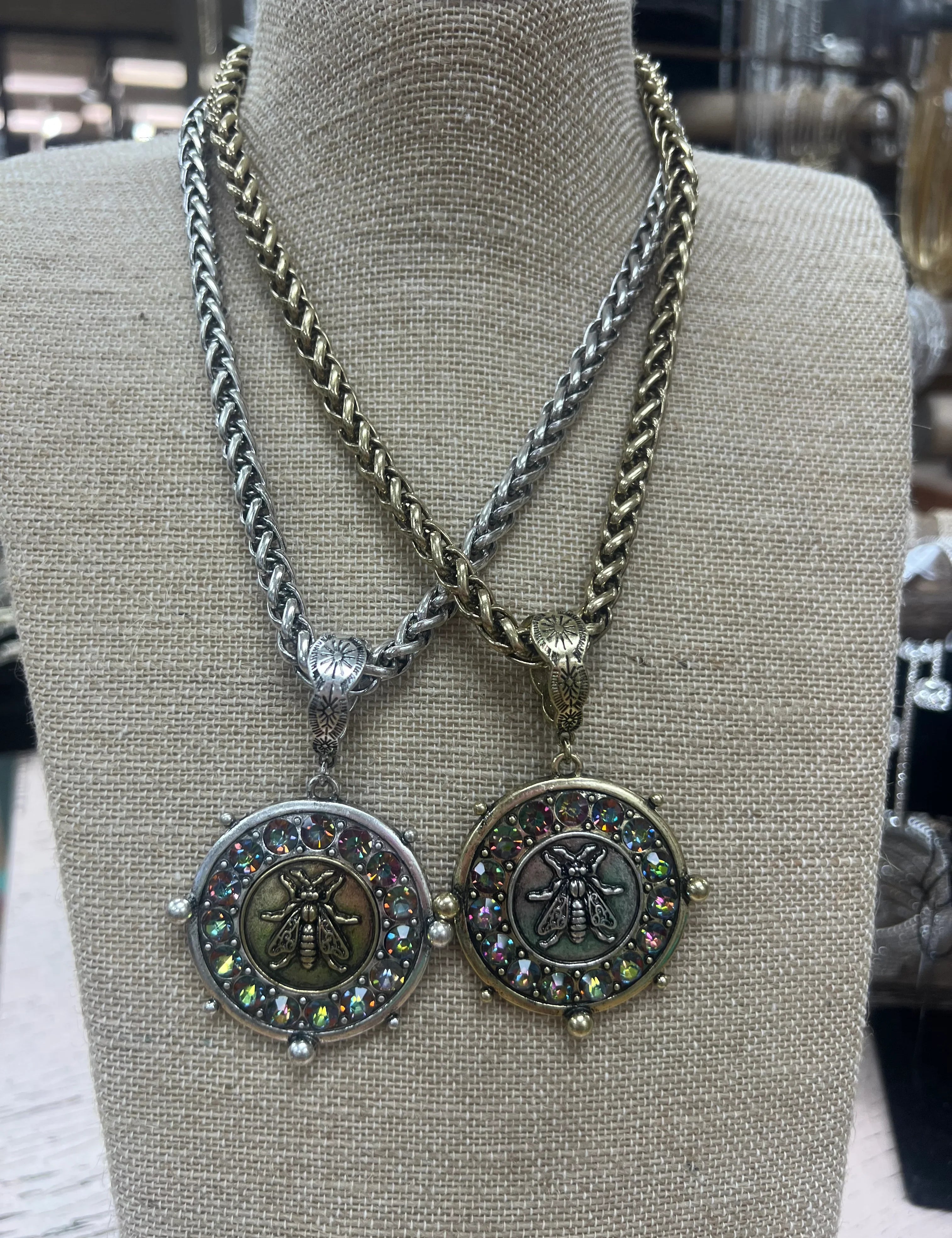 ATG Volcano Crystal Bee Chain Necklace on Simply Obsessed