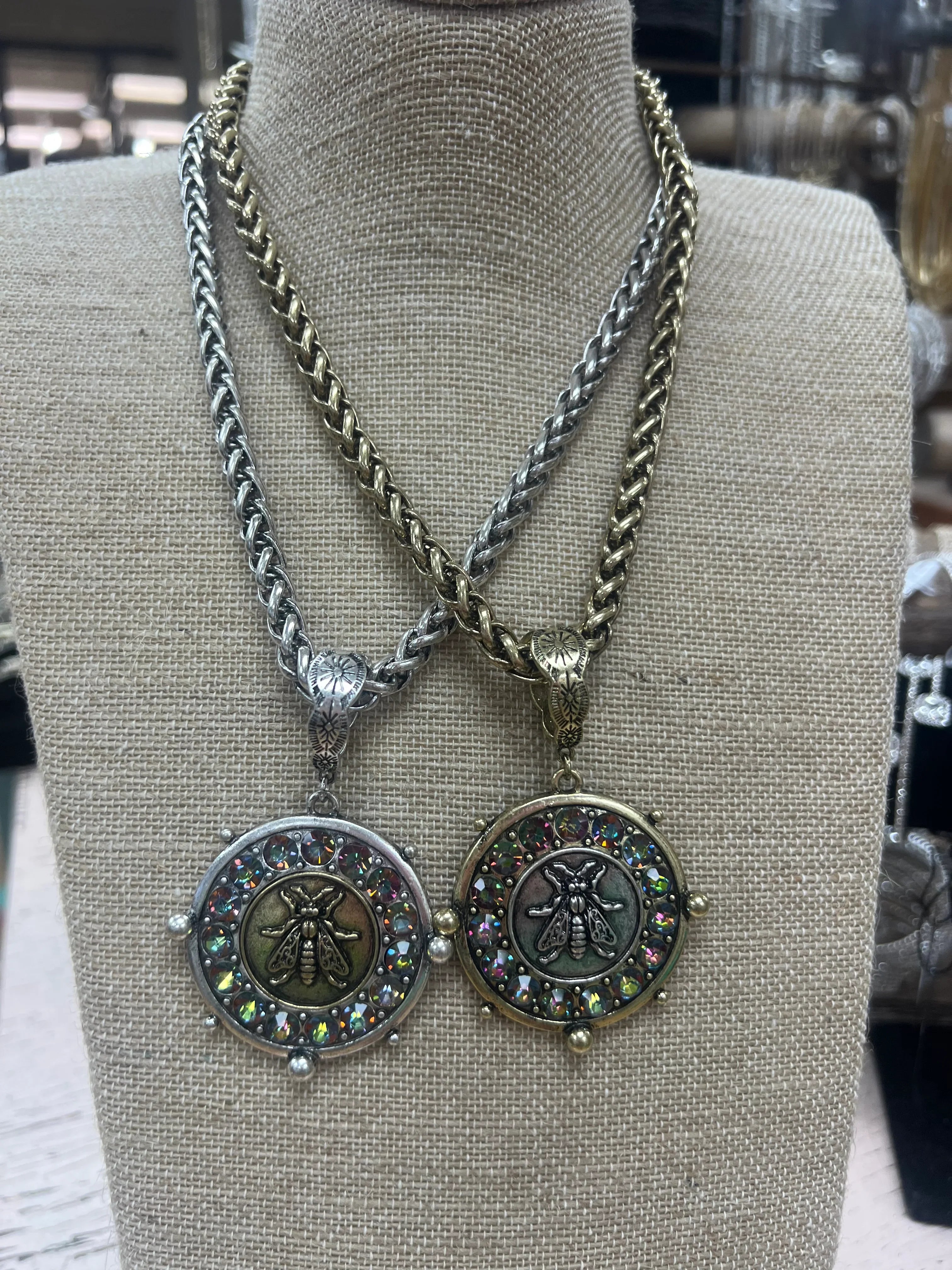 ATG Volcano Crystal Bee Chain Necklace on Simply Obsessed