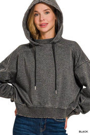 ZENANA Acid Wash Fleece Hoodie on Simply Obsessed