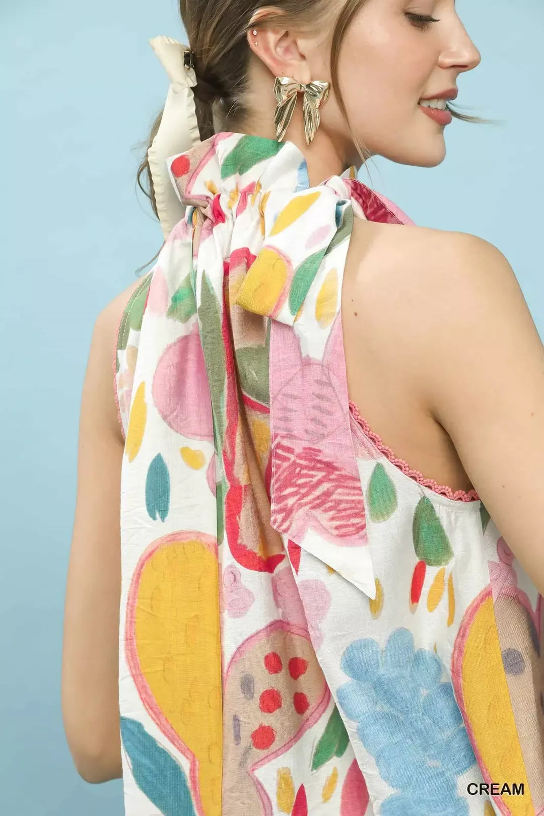 UMGEE Multi-Color Floral Halter Neck Boho Top on Simply Obsessed