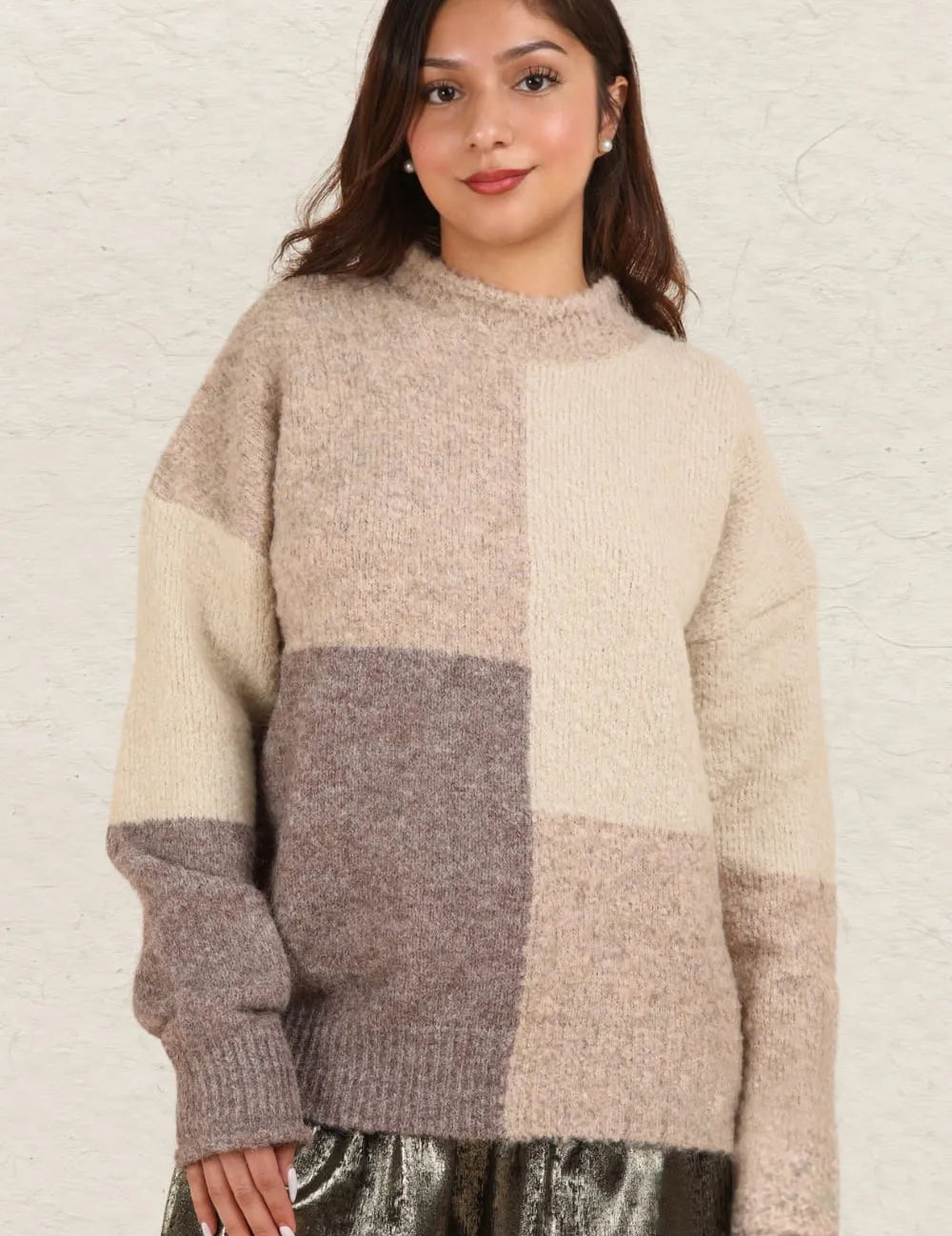 VERY J Color Block Mock Neck Drop Shoulder Sweater **FALL DEBUT SALE** on Simply Obsessed