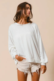 BIBI Loop Terry Pull Over With Cut Edge Band on Simply Obsessed