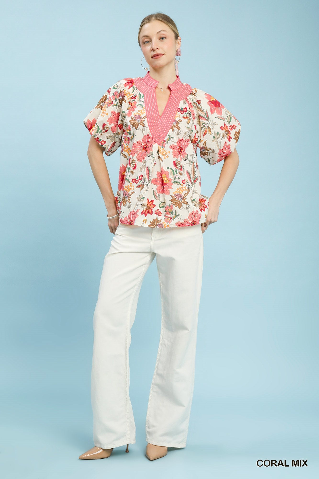UMGEE Mix Floral Puff Sleeve Blouse **SALE** on Simply Obsessed