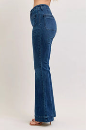 Judy Blue High-Waisted Flare Jeans with Front Pockets on Simply Obsessed