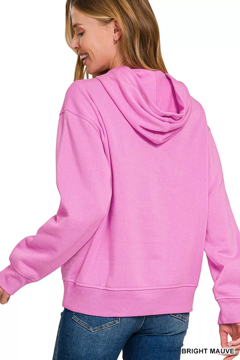 Zenana Fleece Kangaroo Pocket Hoodie on Simply Obsessed