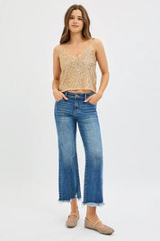 RISEN Full Size Mid Rise Crop Straight Jeans Plus Size on Simply Obsessed