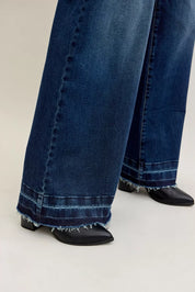JUDY BLUE High Waist Palazzo Jeans with Front Patch Pockets on Simply Obsessed