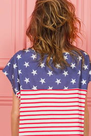 BIBI Star Rpinted with Stripe Combo Top on Simply Obsessed