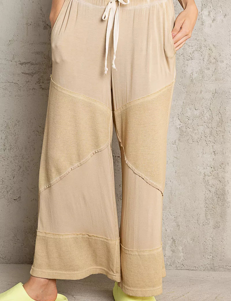 POL Elastic Waistband Wide Leg Pants with Drawstring on Simply Obsessed